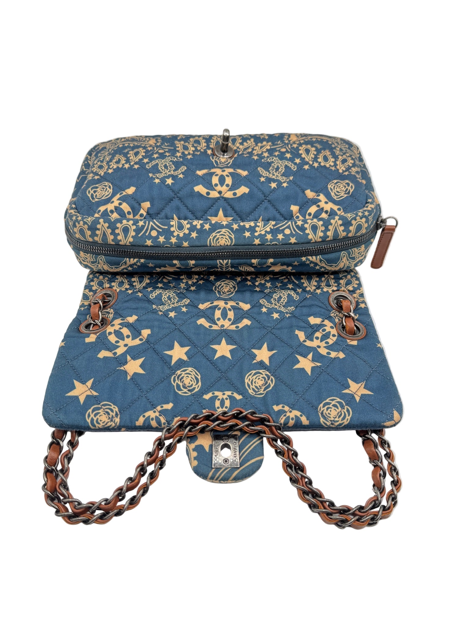 Chanel Light Blue Cowboy Bandana FlapBag