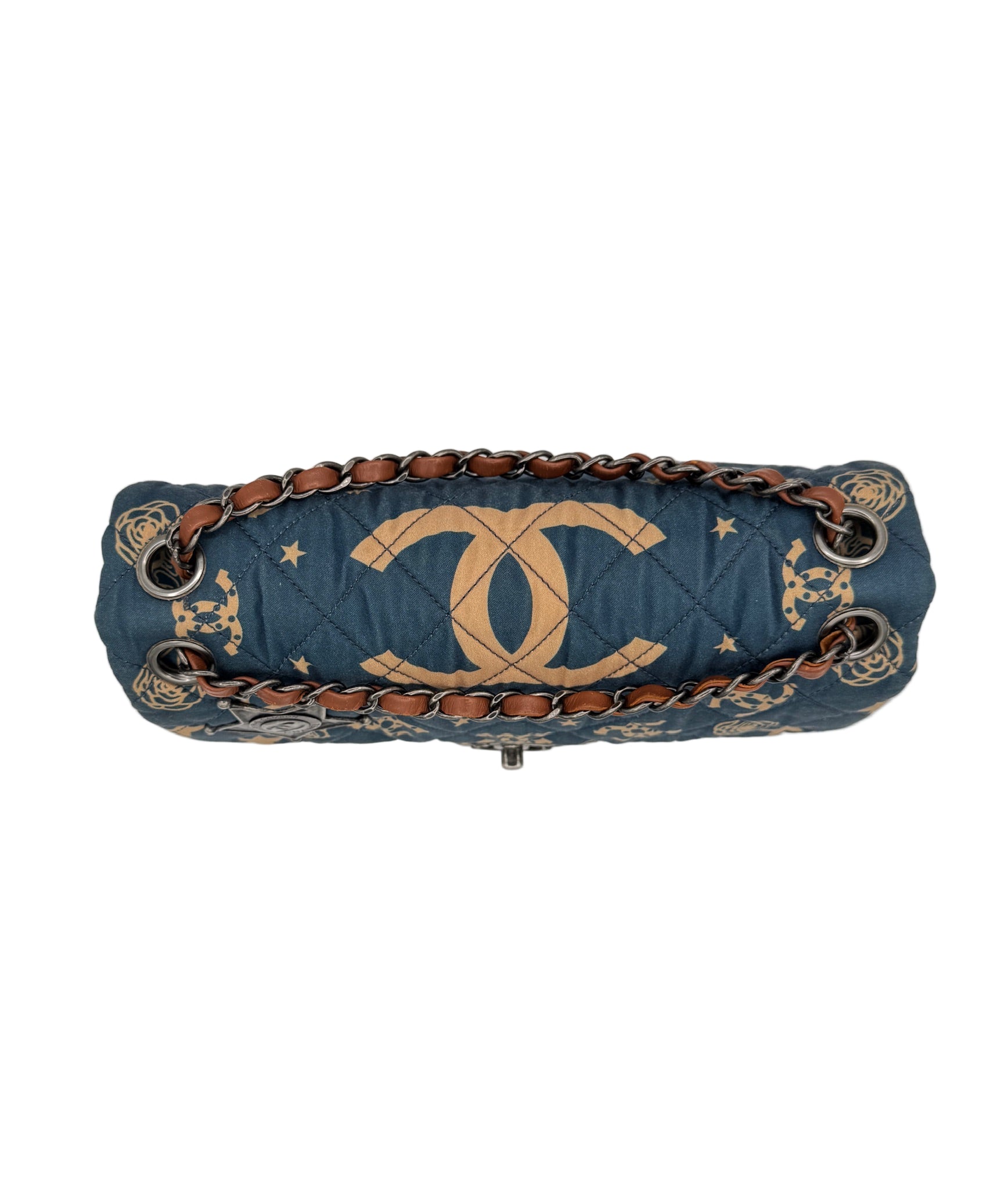 Chanel Light Blue Cowboy Bandana FlapBag