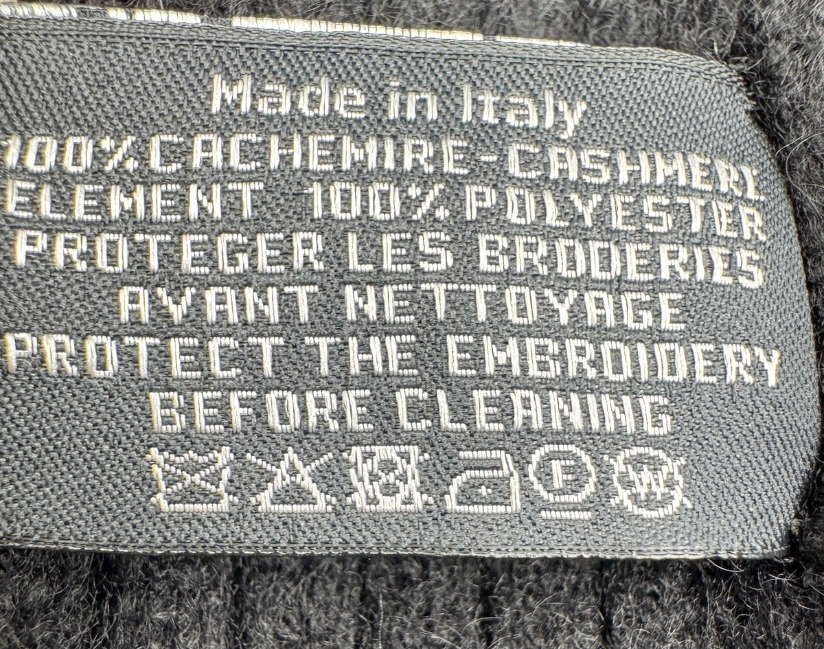 Chanel Black Beanie with White Chanel Sequins Logo