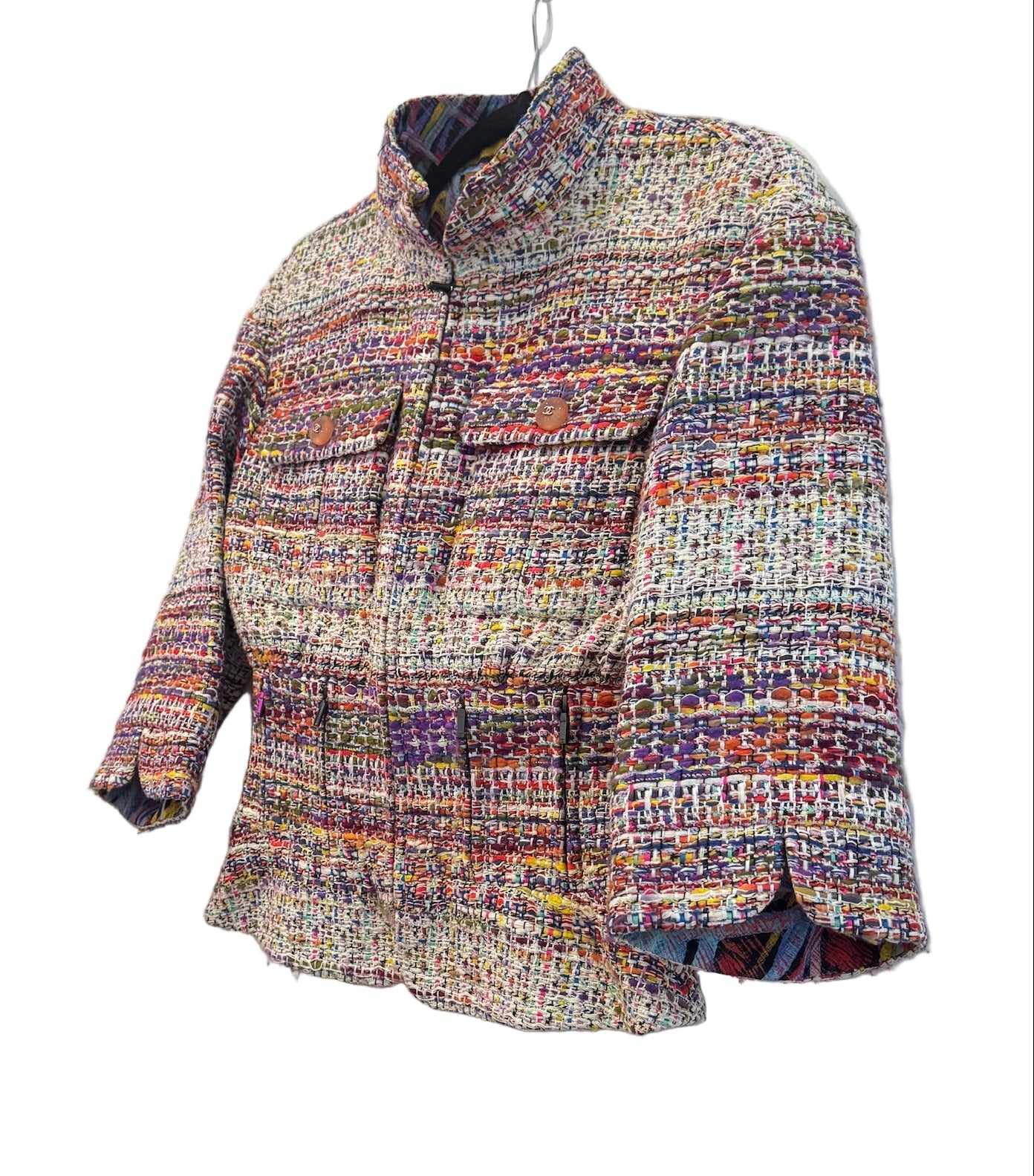 CHANEL Multicolor Tweed Jacket with Zippers
