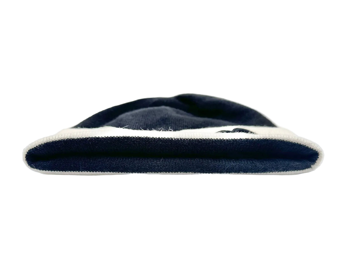 Chanel Black with White Beanie Black CC Logo
