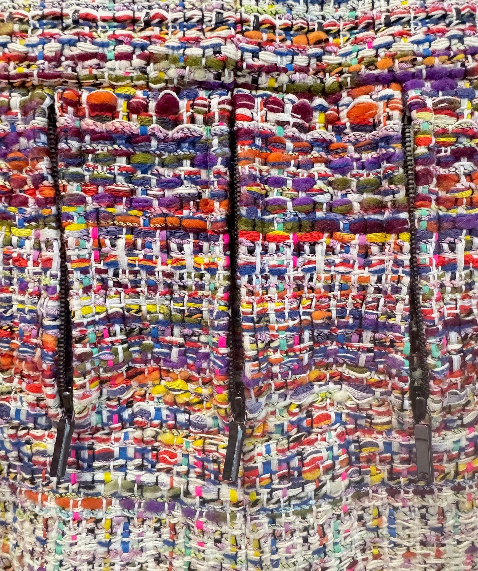 CHANEL Multicolor Tweed Jacket with Zippers