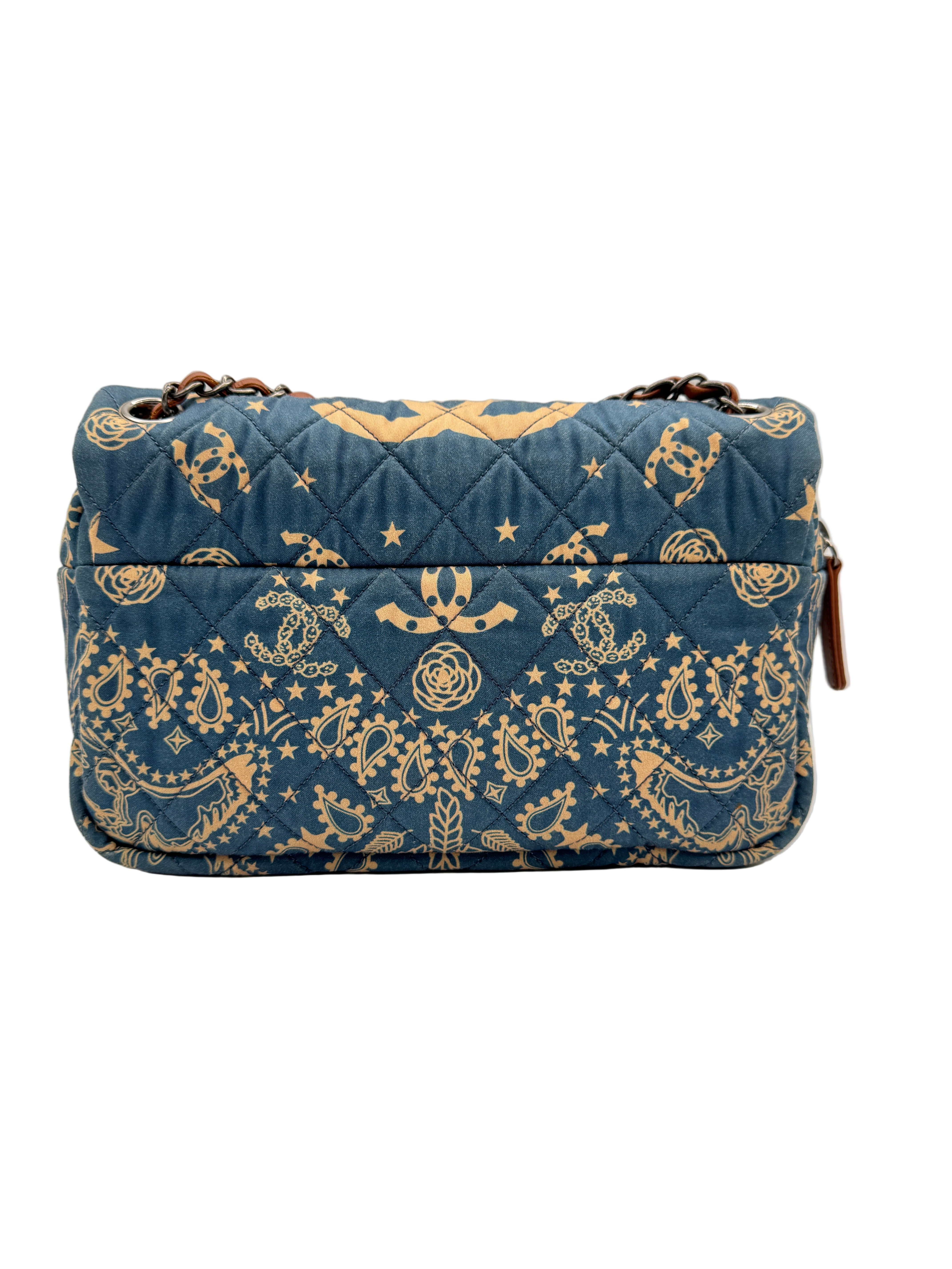 Chanel Light Blue Cowboy Bandana FlapBag