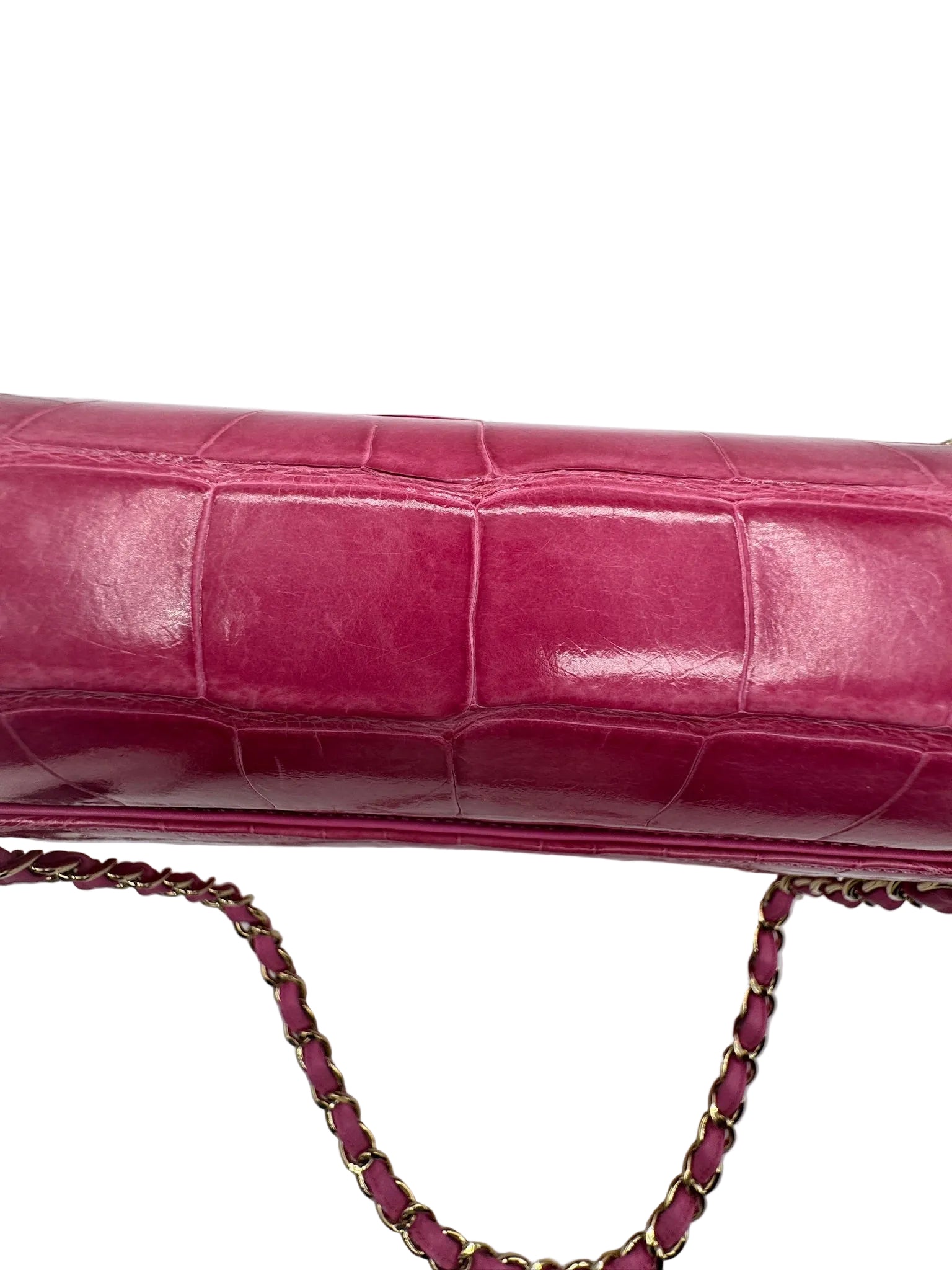 Chanel Pink Ombre Alligator Large Classic Double Flapbag