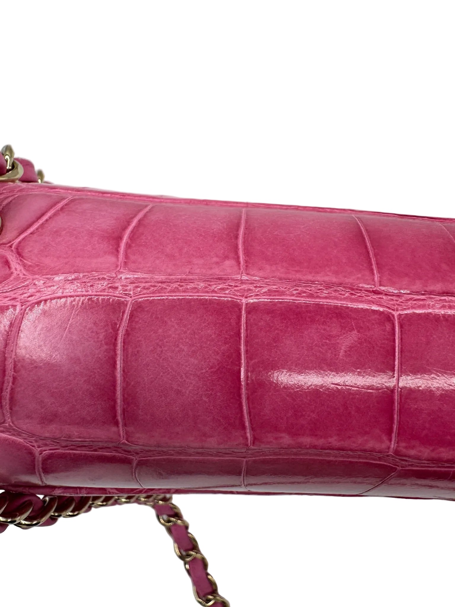 Chanel Pink Ombre Alligator Large Classic Double Flapbag