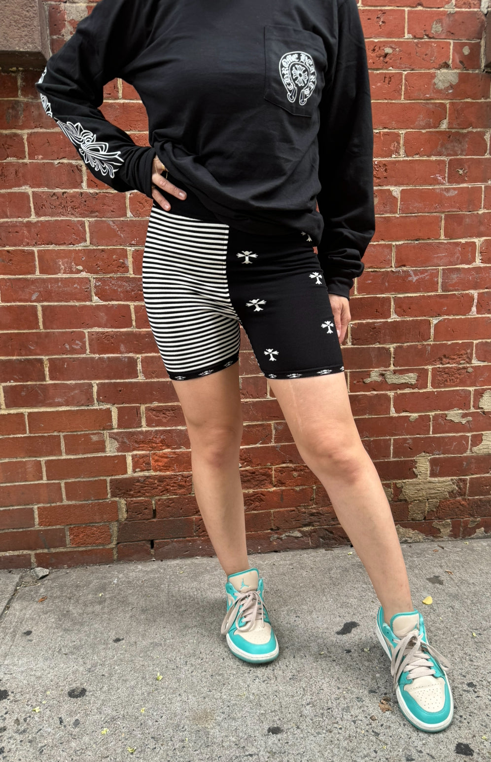 Chrome Hearts Black and White Shorts