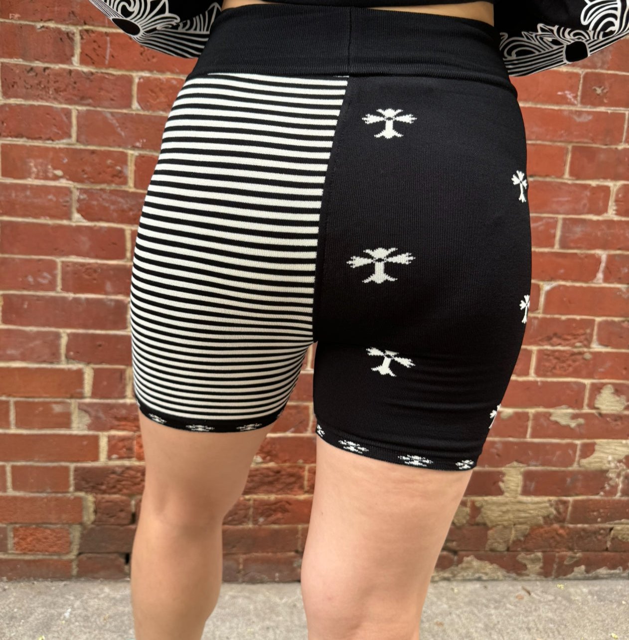 Chrome Hearts Black and White Shorts