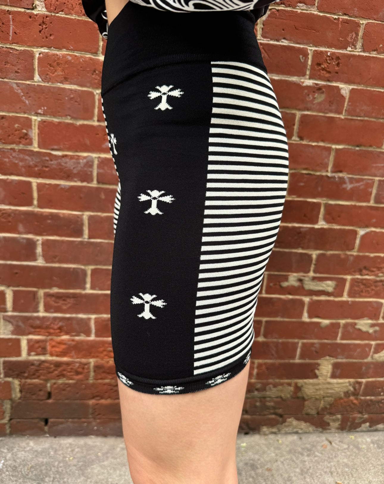 Chrome Hearts Black and White Shorts