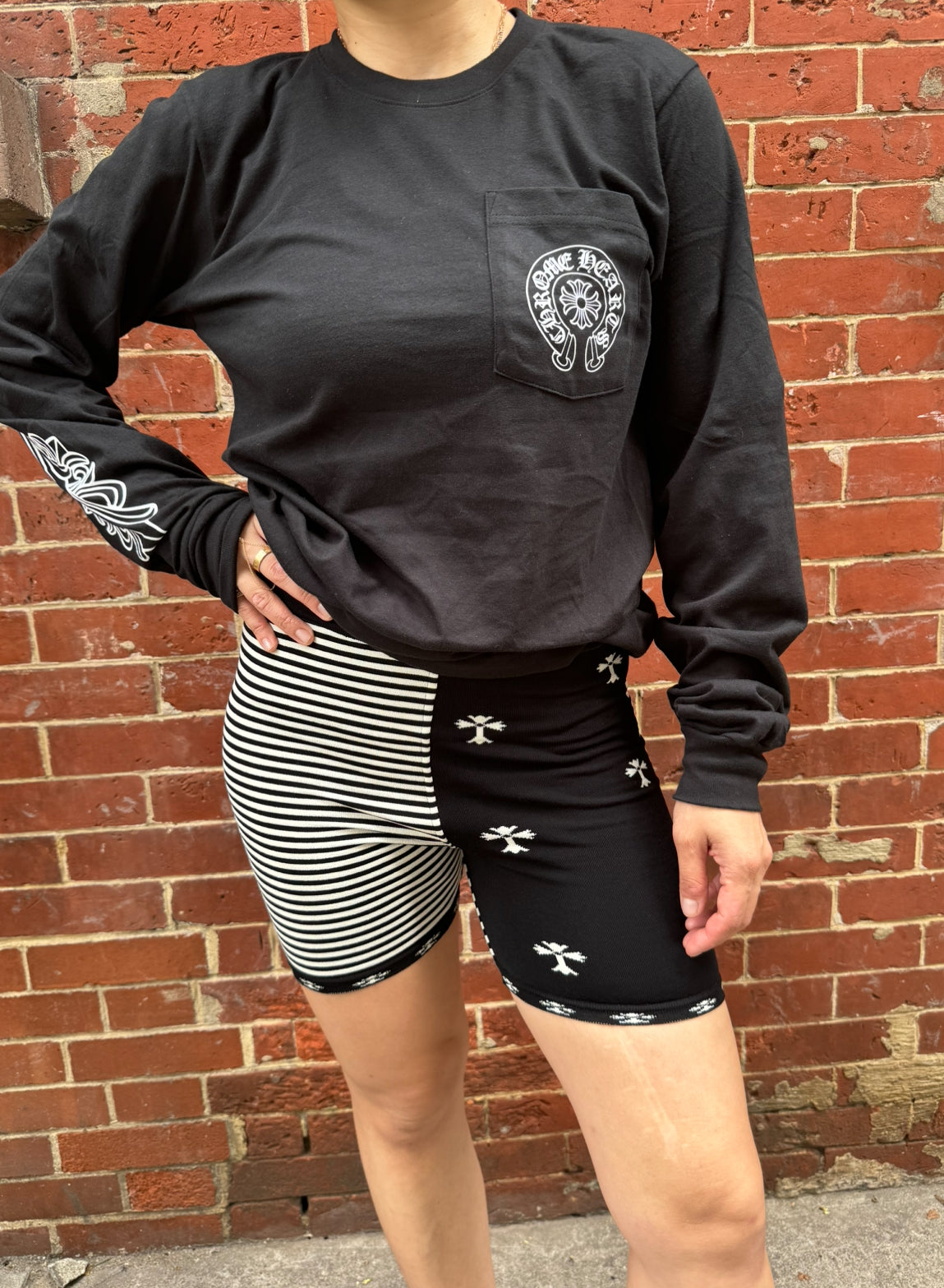 Chrome Hearts Black Long Sleeve Shirt Paris Logo