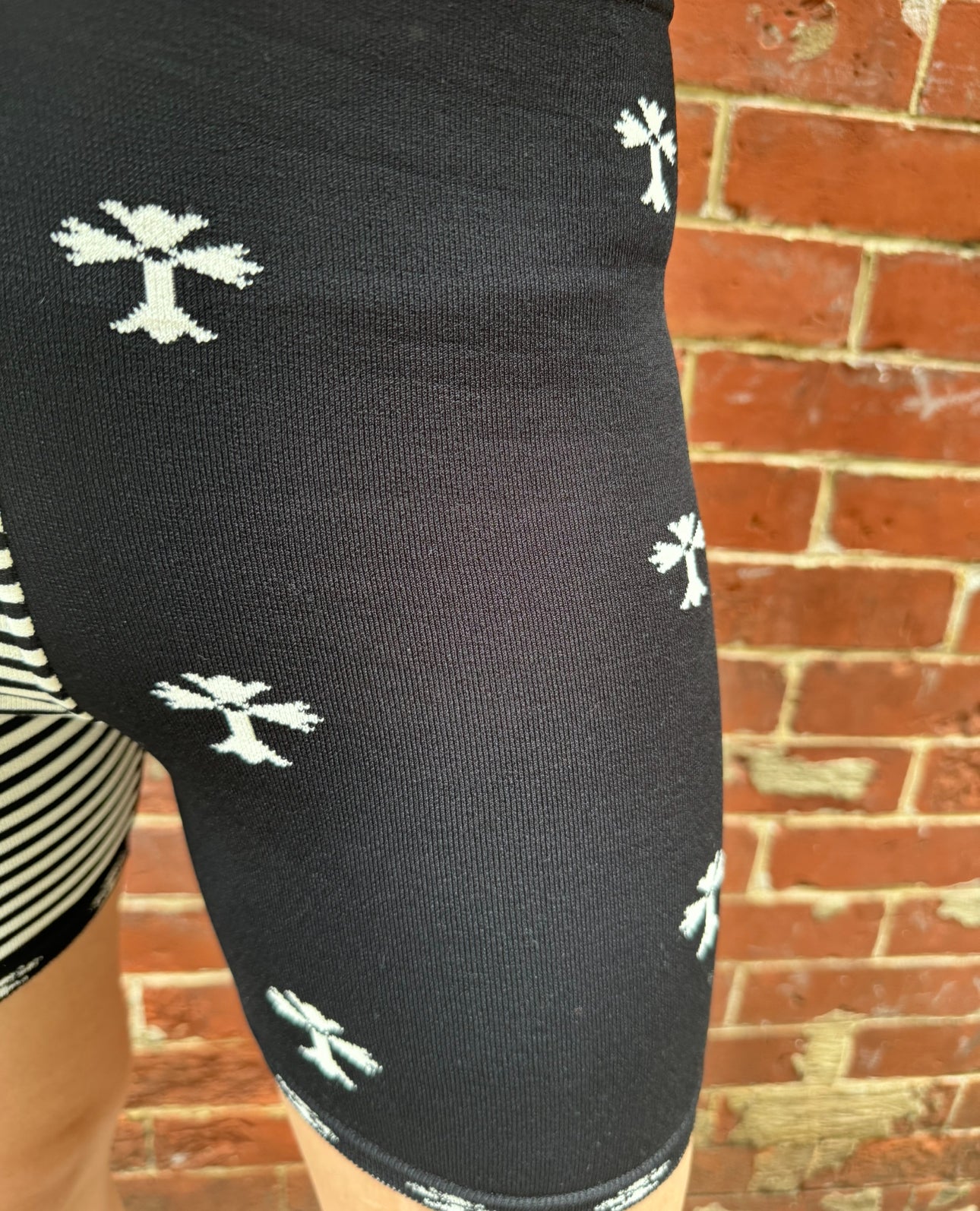 Chrome Hearts Black and White Shorts
