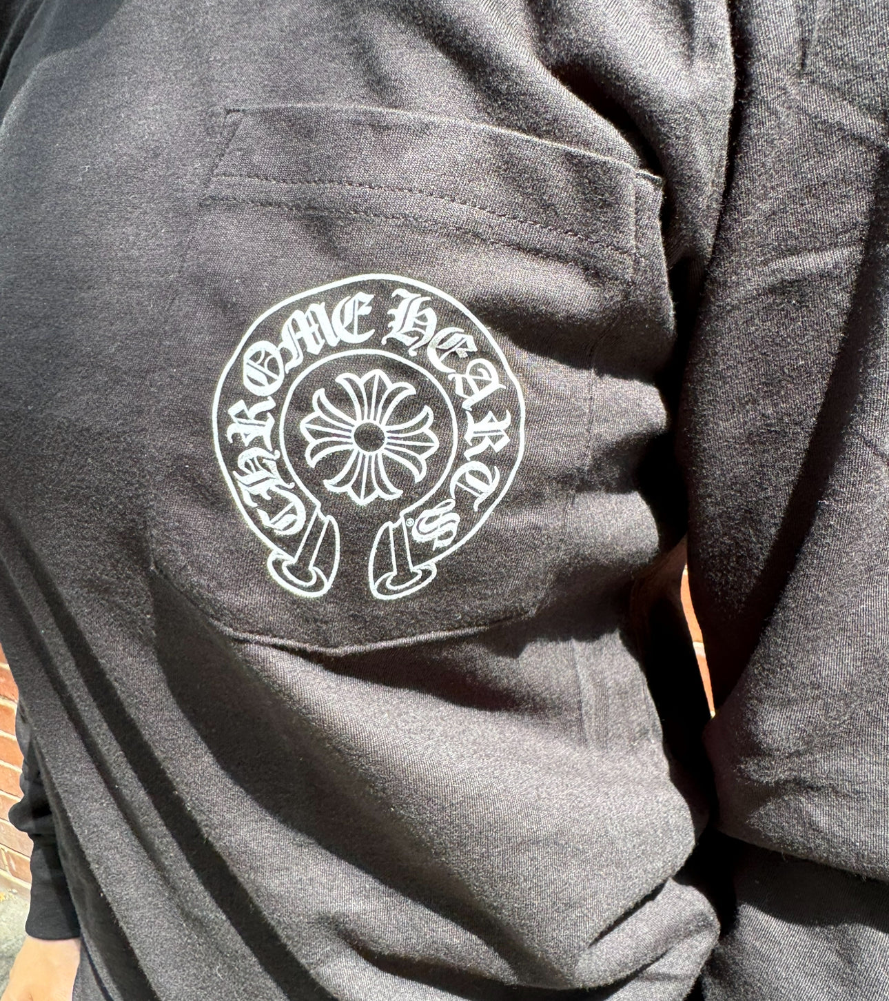 Chrome Hearts Black Long Sleeve Shirt Paris Logo
