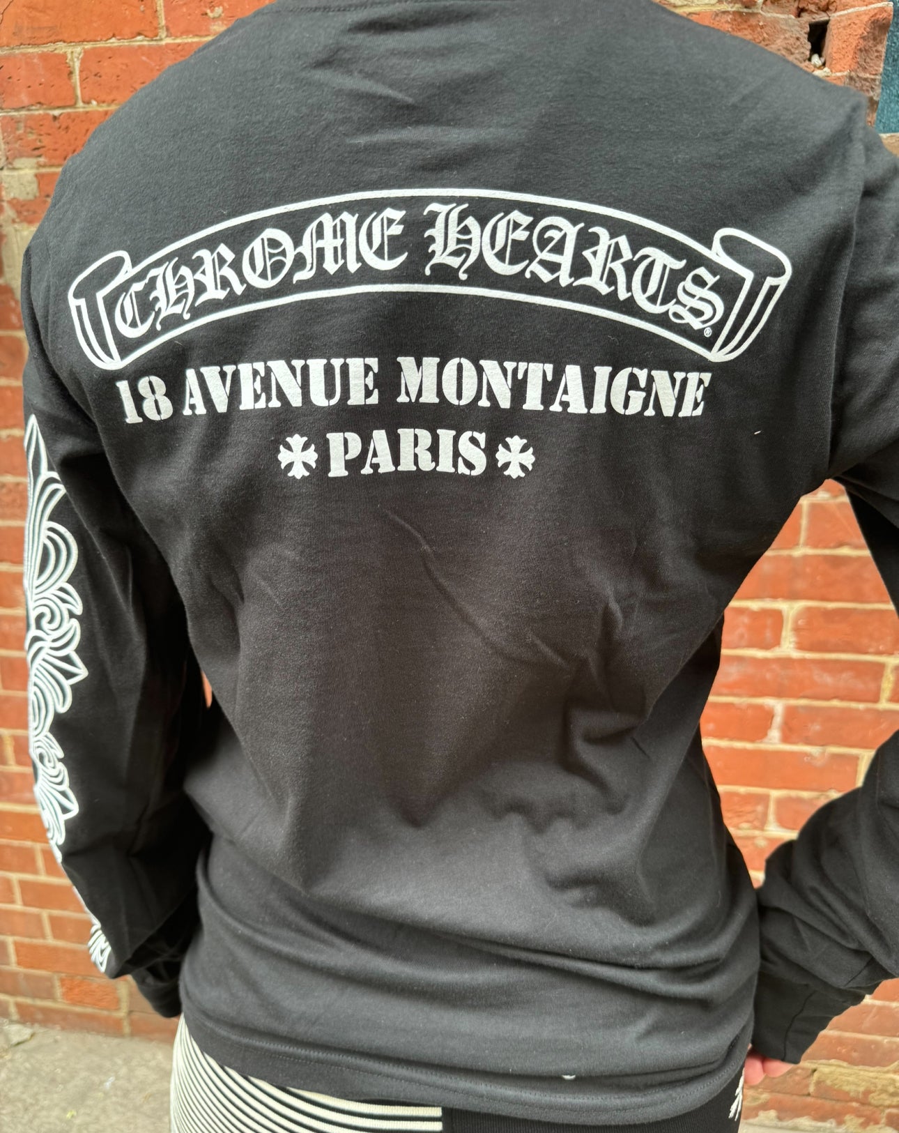 Chrome Hearts Black Long Sleeve Shirt Paris Logo