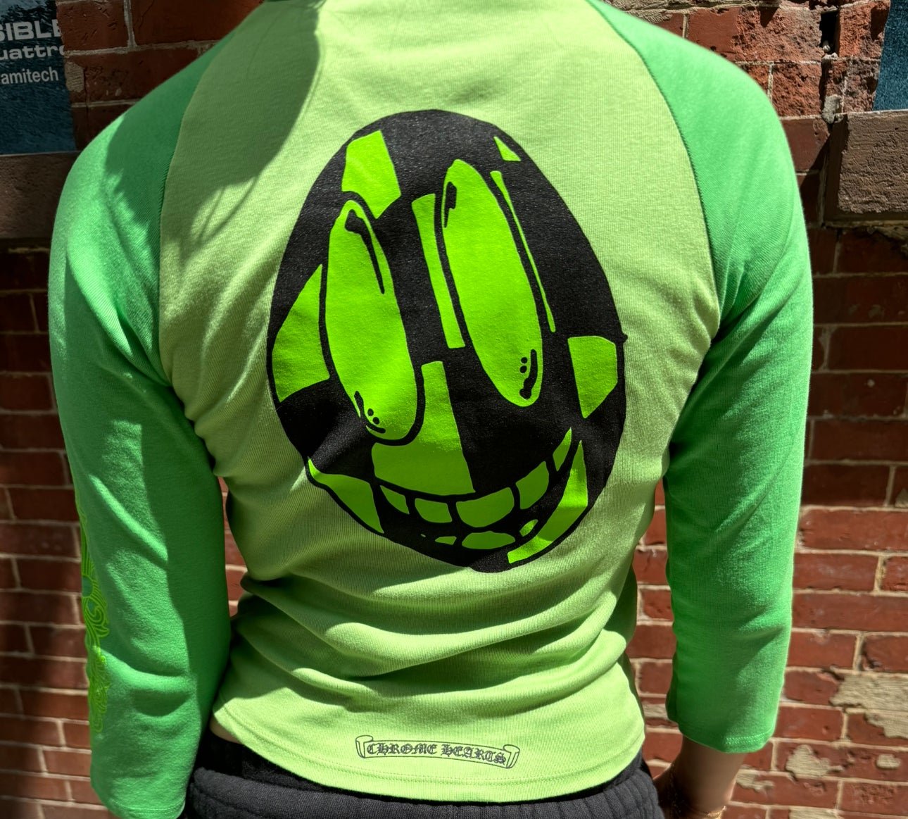 Chrome Hearts MattyBoy Green Baseball Baby Tee - Size M