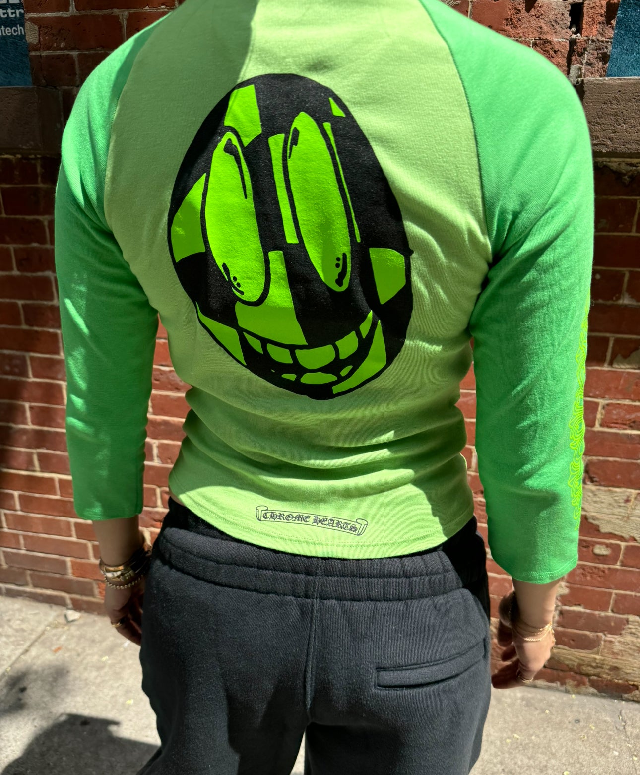 Chrome Hearts MattyBoy Green Baseball Baby Tee - Size M