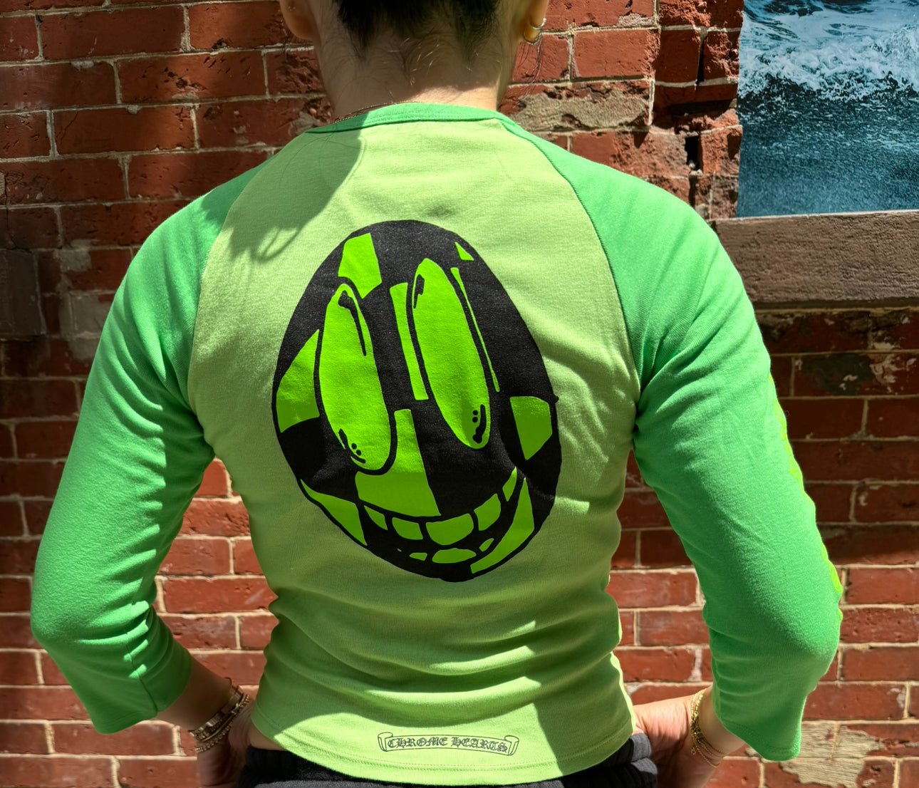 Chrome Hearts MattyBoy Green Baseball Baby Tee - Size M