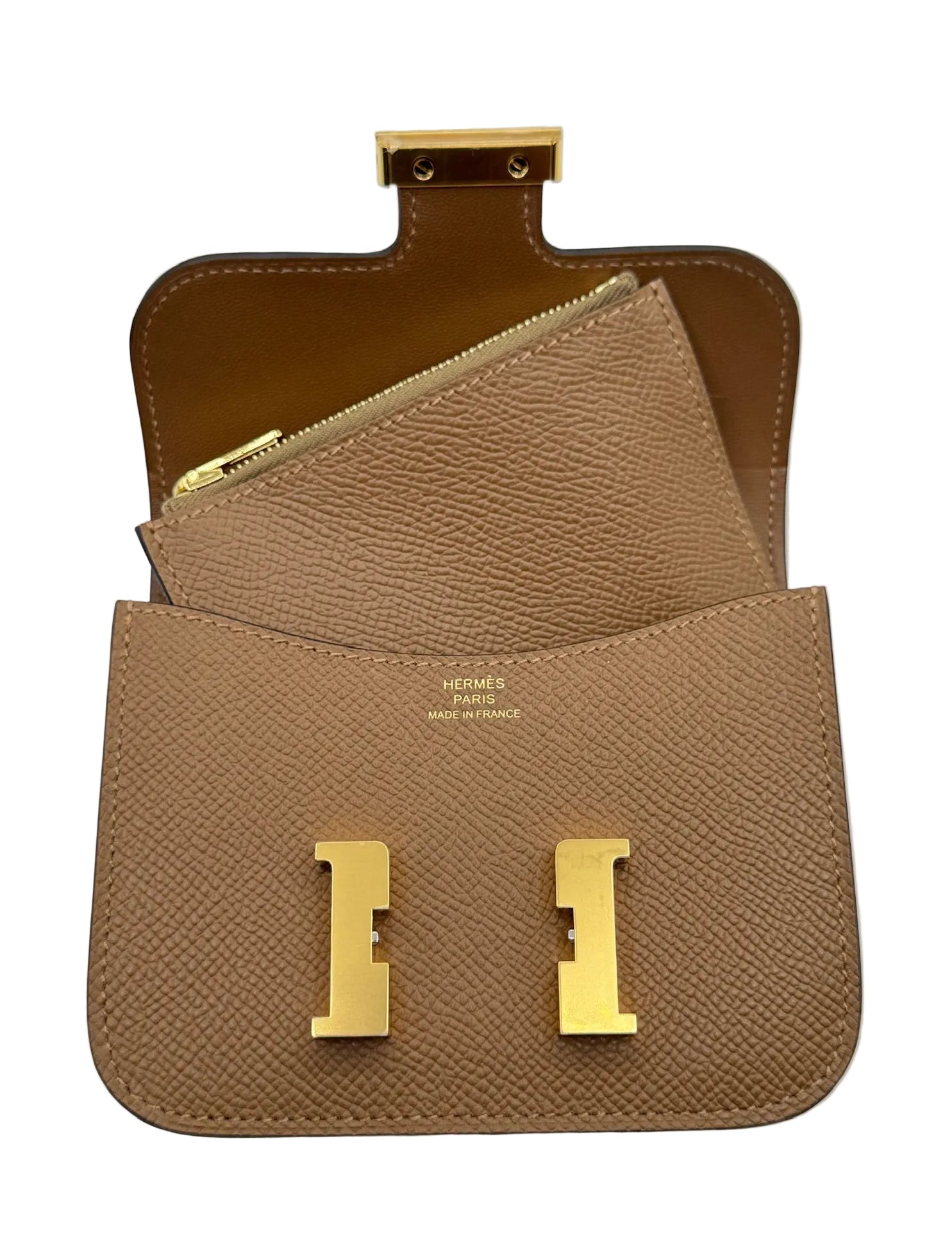 Hermès Constance Slim Wallet Alezan Gold Hardware