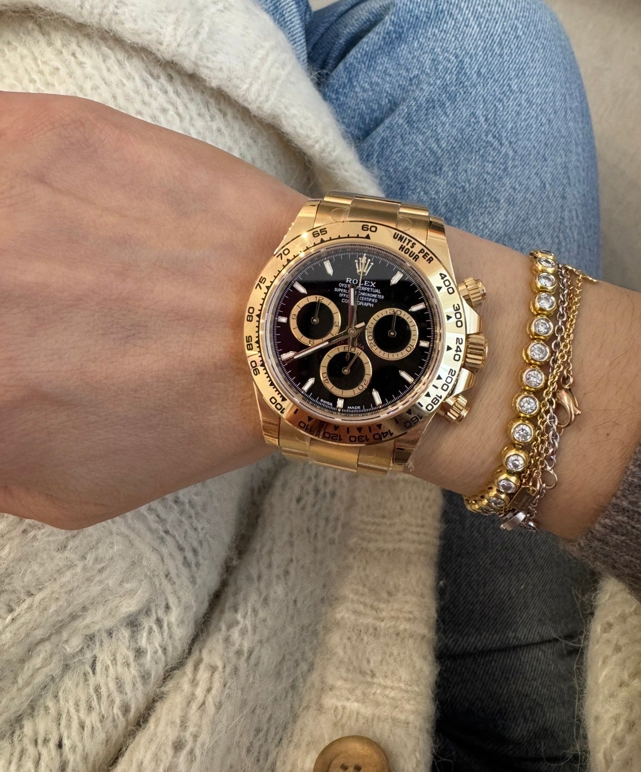 Rolex 40MM Cosmograph Daytona Yellow Gold with Black Dial
