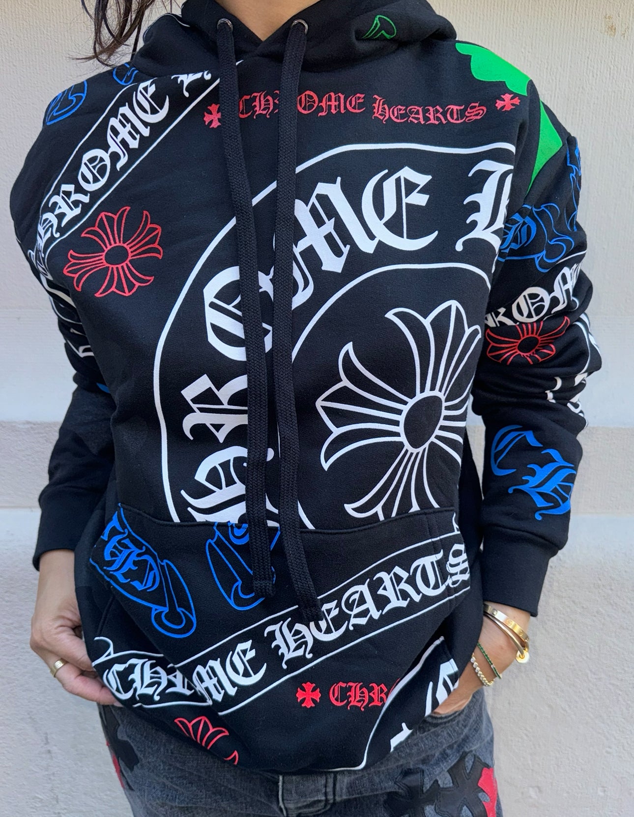 Chrome Hearts Black Stencil Hoodie