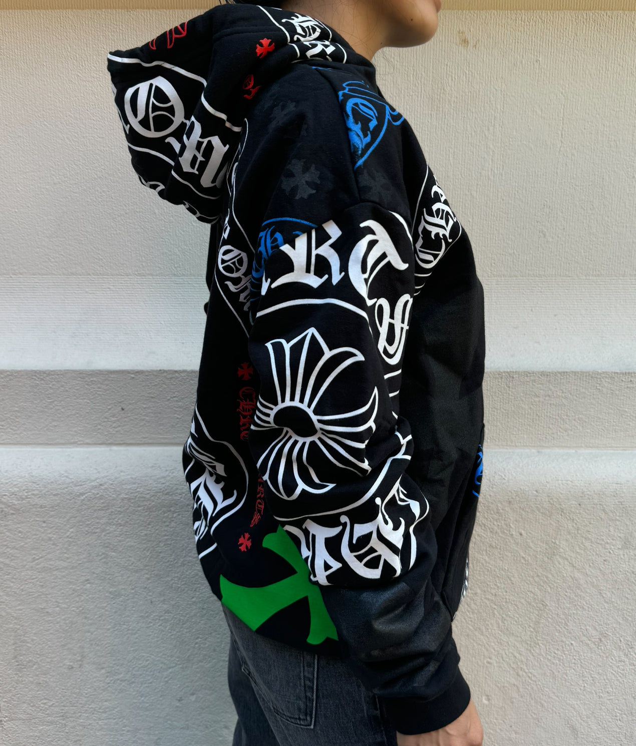 Chrome Hearts Black Stencil Hoodie