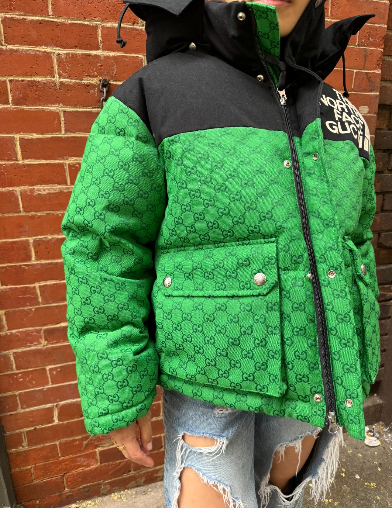 Gucci X North Face Green Puffer Jacket
