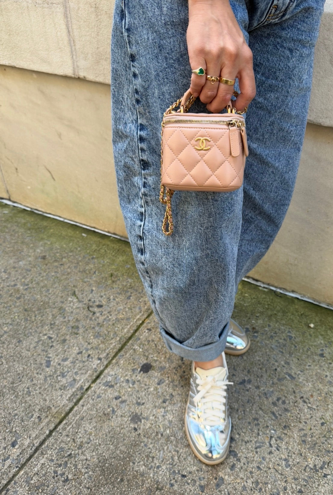 Chanel Beige Mini Top Handle Vanity Bag