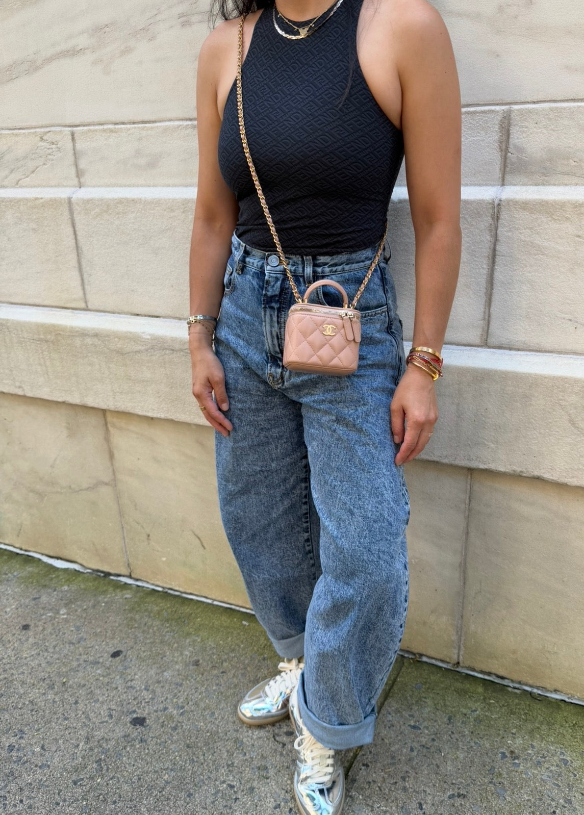 Chanel Beige Mini Top Handle Vanity Bag