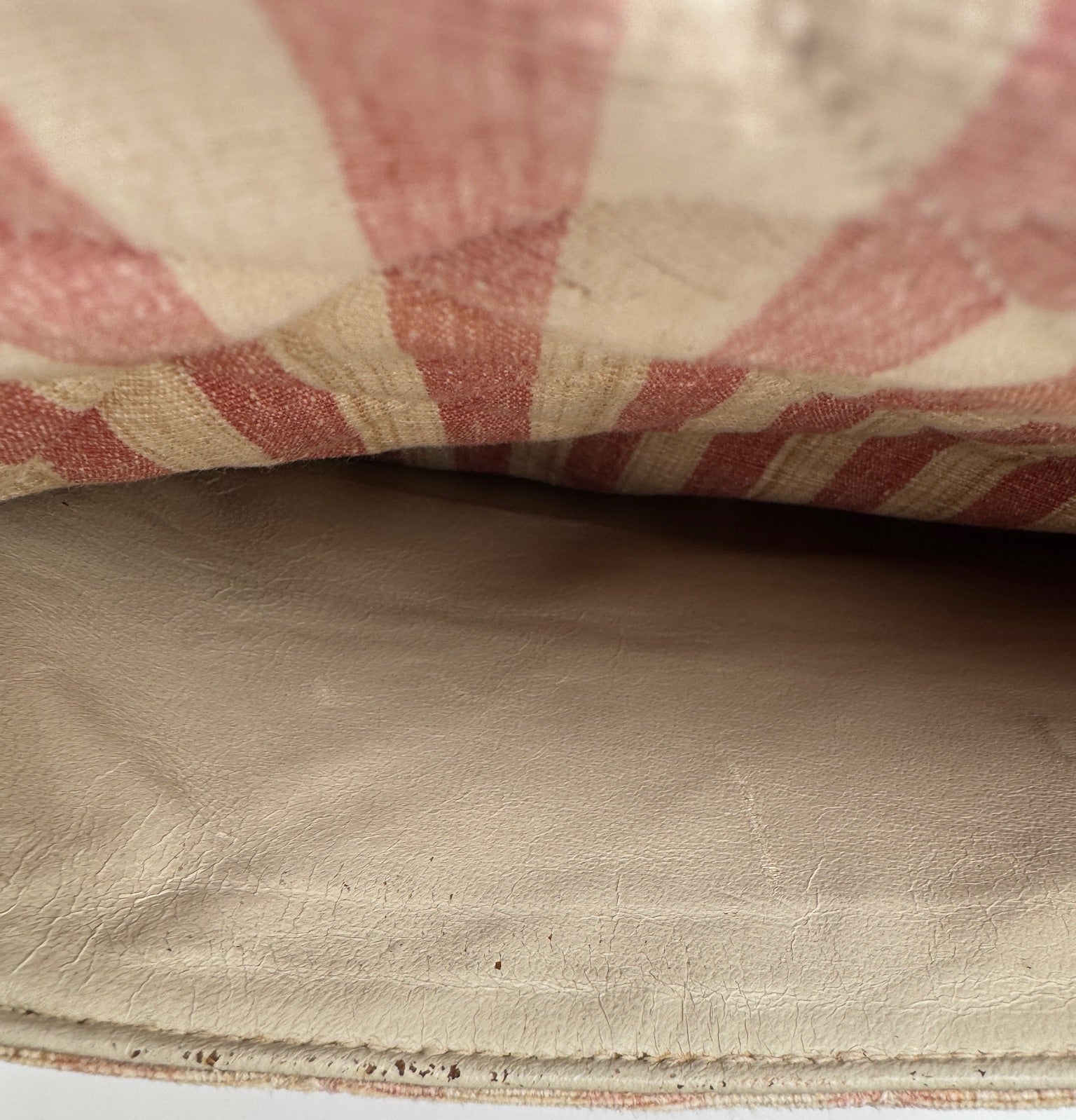CHANEL 1990s Vintage Pink and White Stripe Flapbag