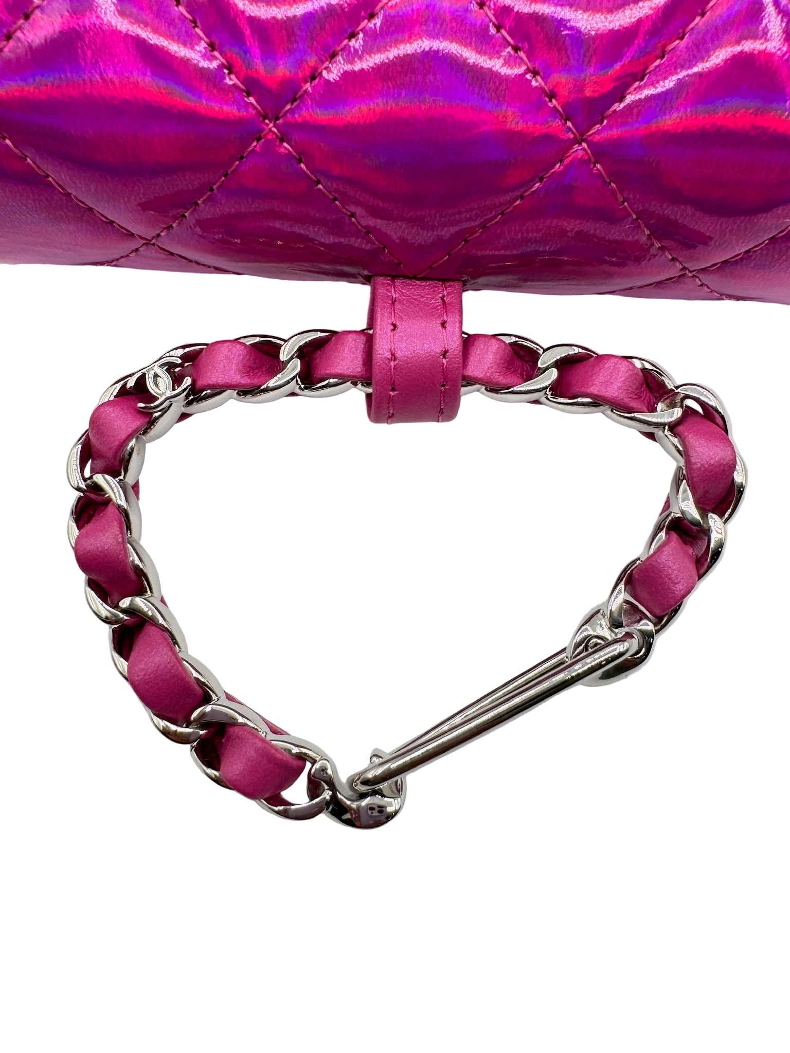 Chanel Pink Iridescent Mirror Bag Charm