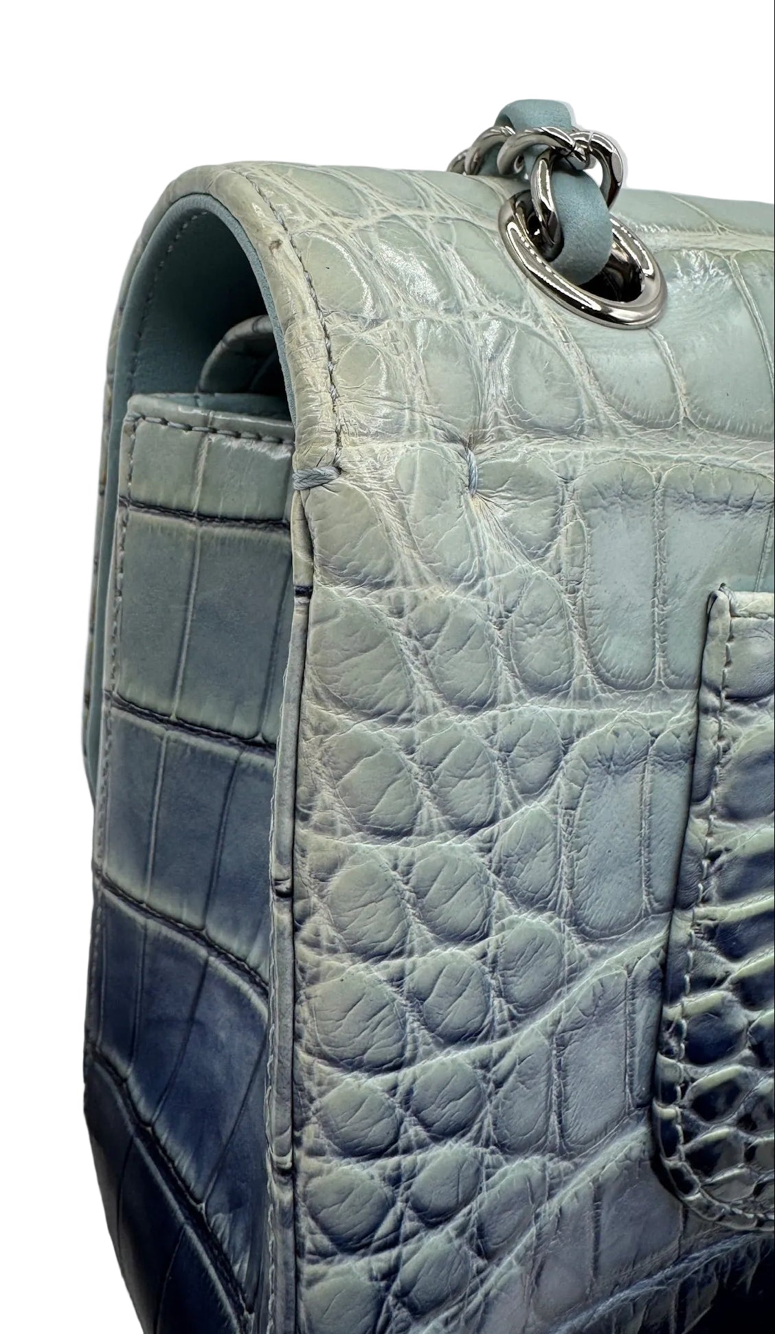 Chanel Ombre Blue Alligator Medium Flapbag