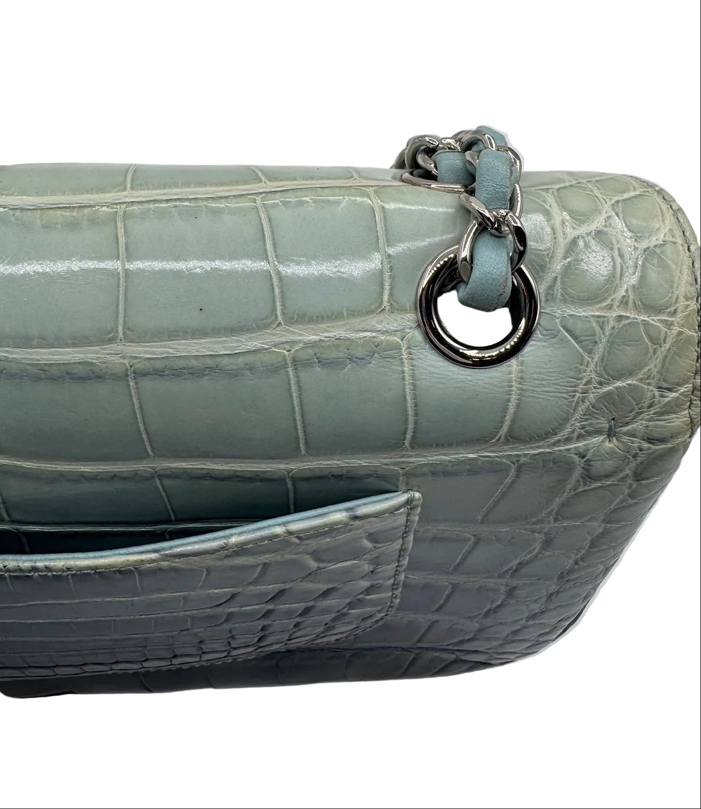 Chanel Ombre Blue Alligator Medium Flapbag