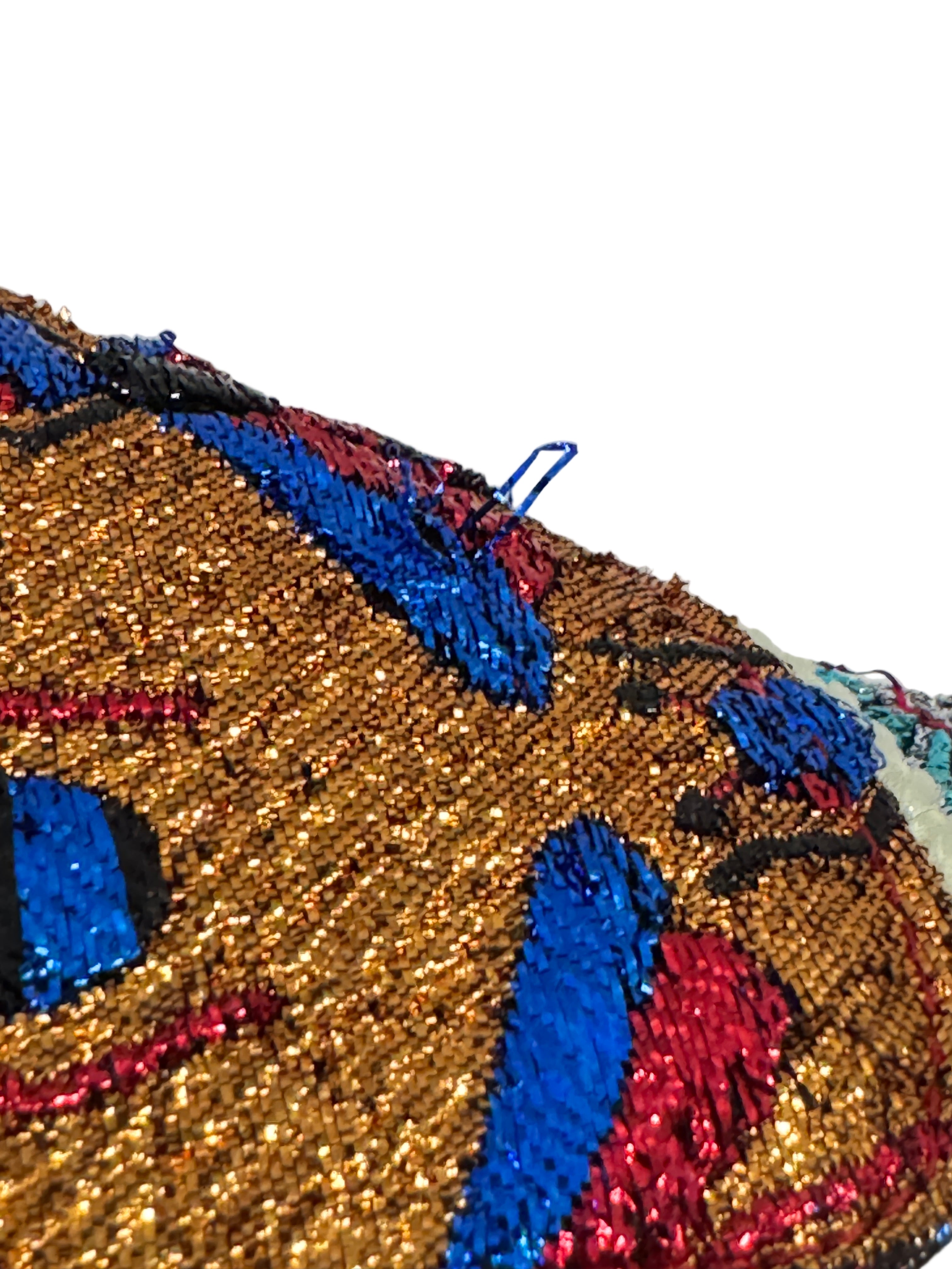GUCCI Metallic Multicolor Coat with Bees and Mink on Cuffs