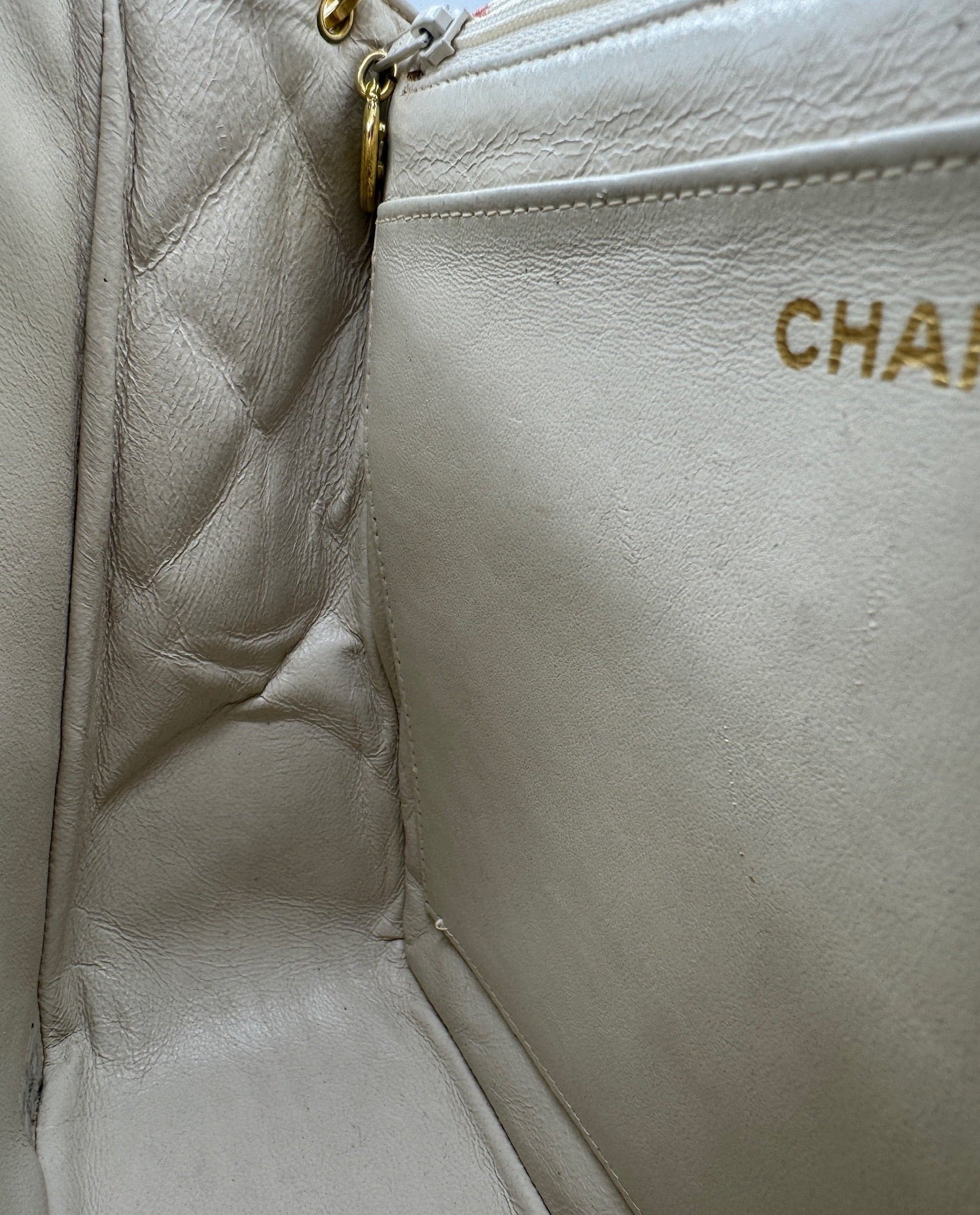 CHANEL 1990s Vintage Pink and White Stripe Flapbag