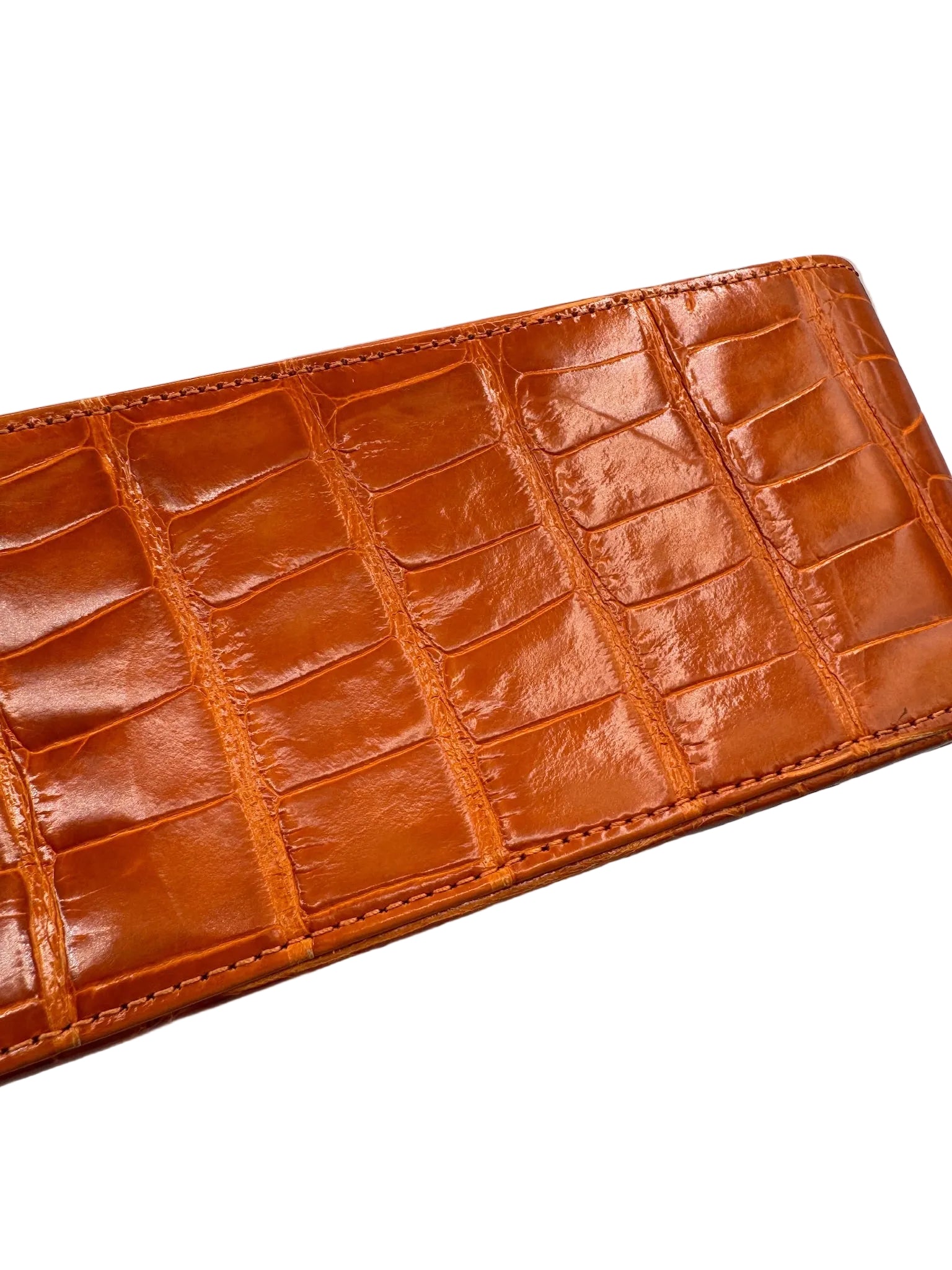 Chanel Orange Alligator Large Classic Double Flapbag