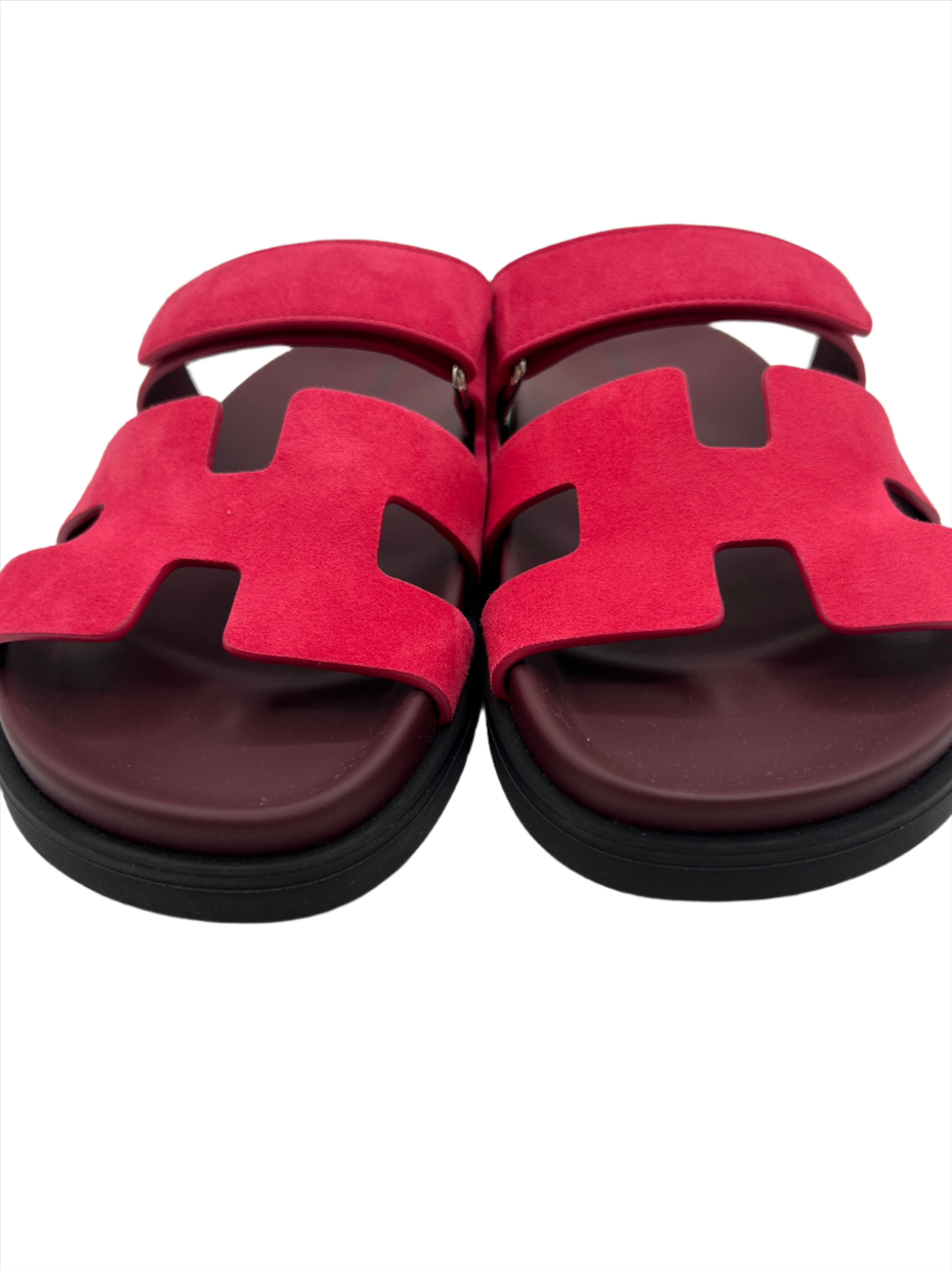 Hermes Rose Framboise Pink Raspberry Chypre Sandals - Size FR 37