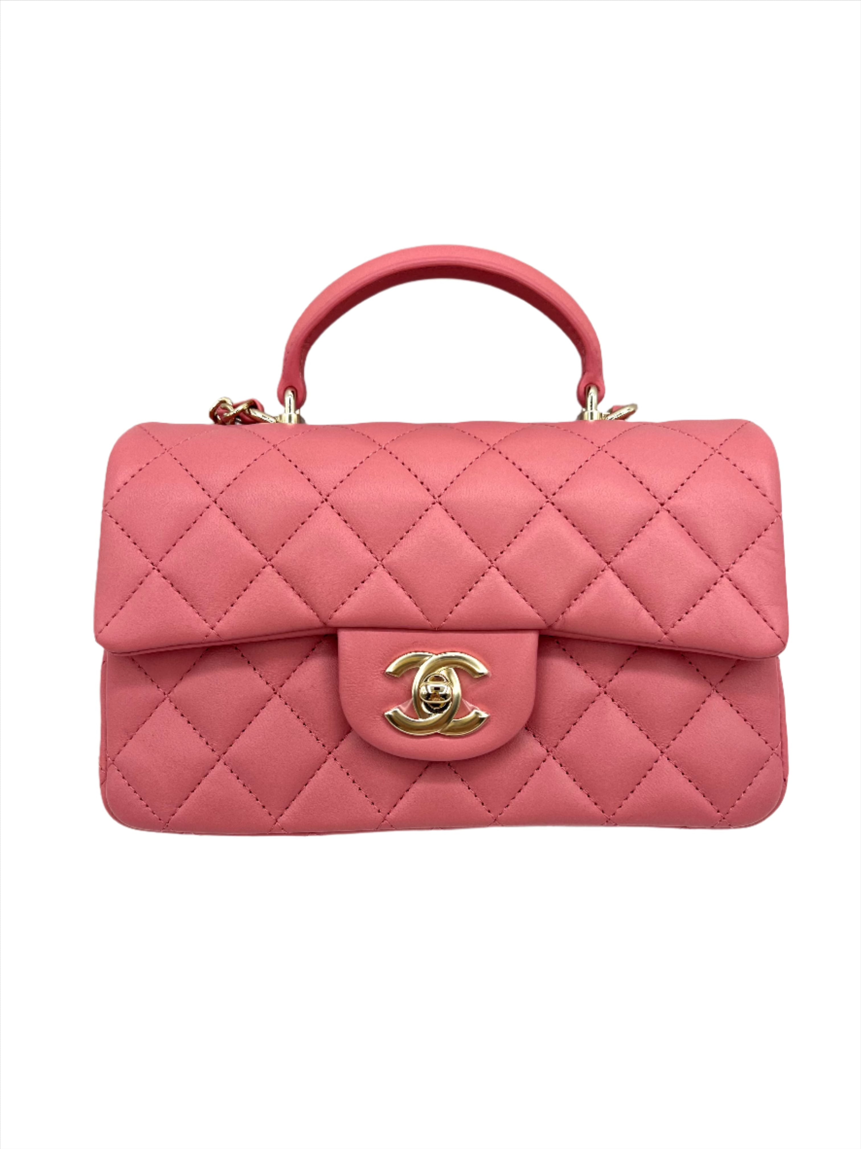 Chanel 22A Pink Mini Top Handle FlapBag