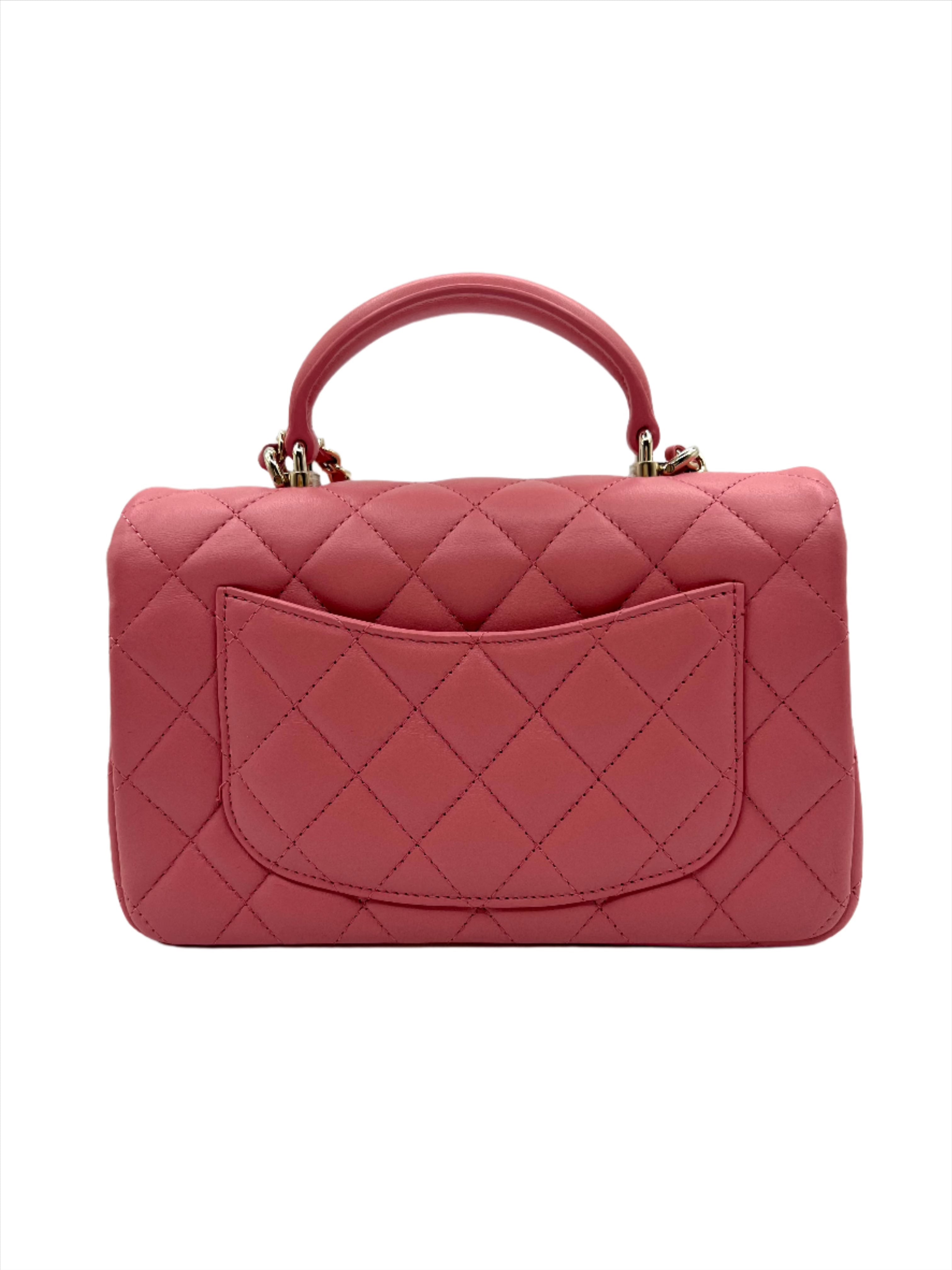 Chanel 22A Pink Mini Top Handle FlapBag