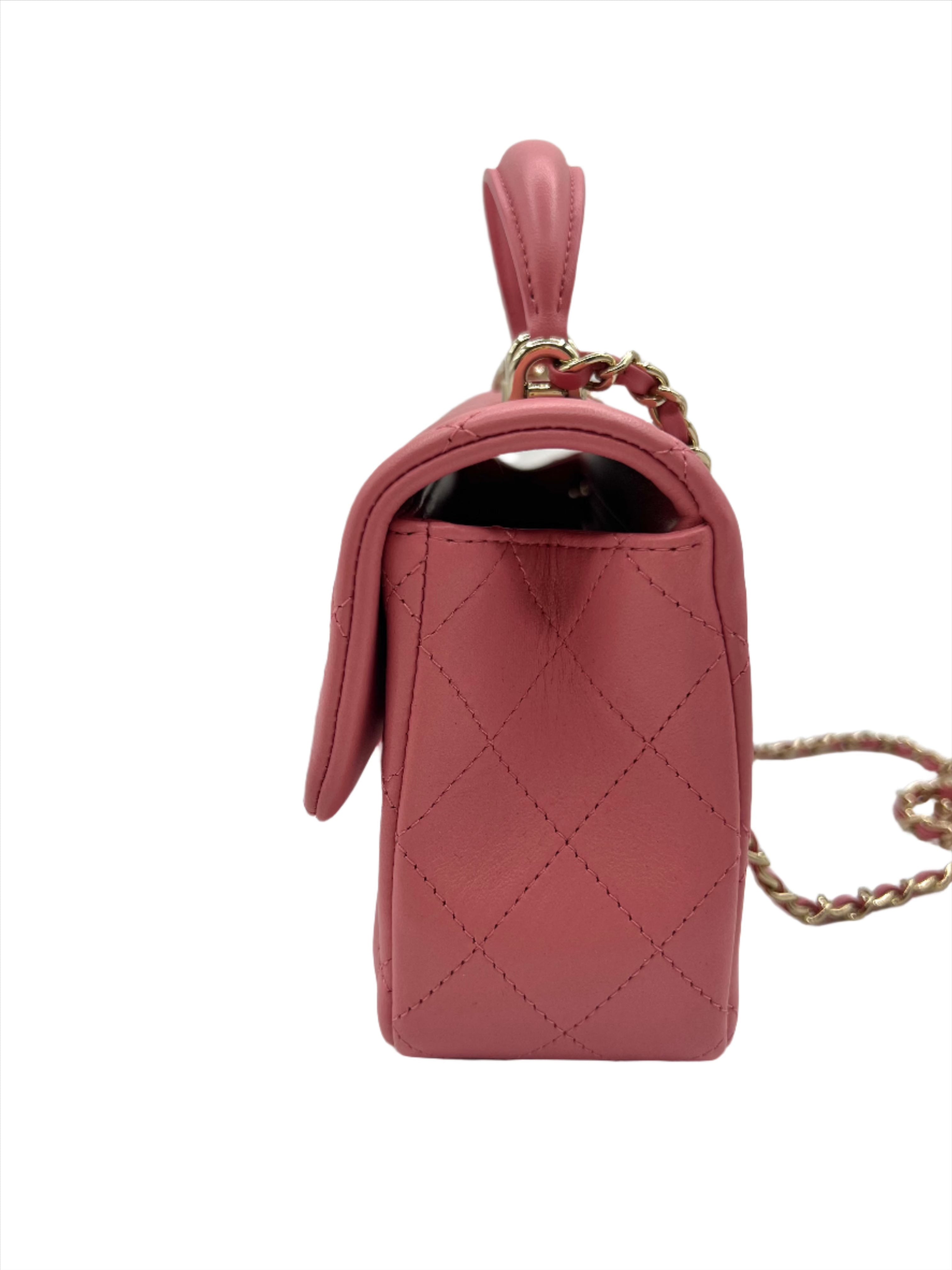 Chanel 22A Pink Mini Top Handle FlapBag