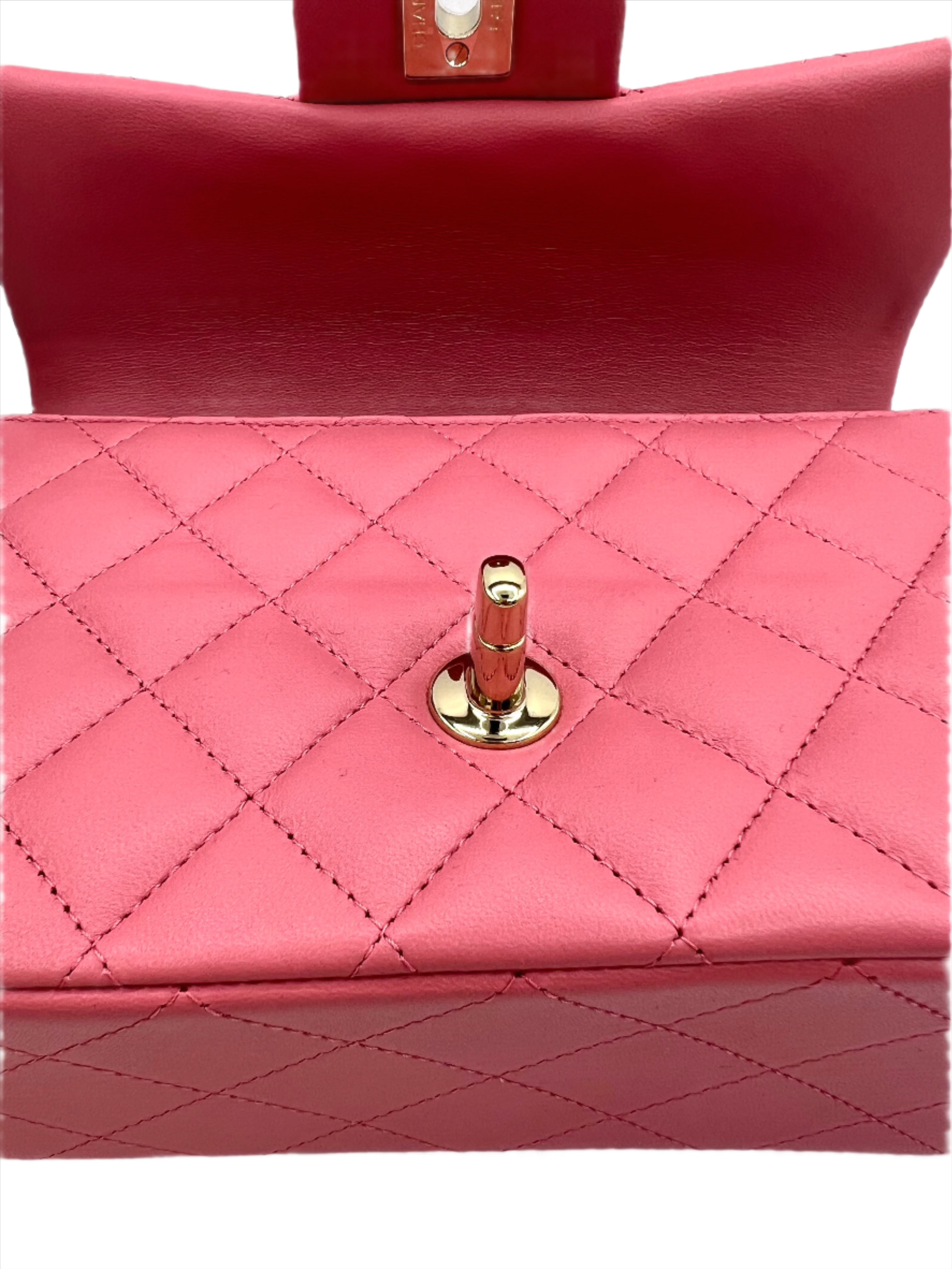 Chanel 22A Pink Mini Top Handle FlapBag
