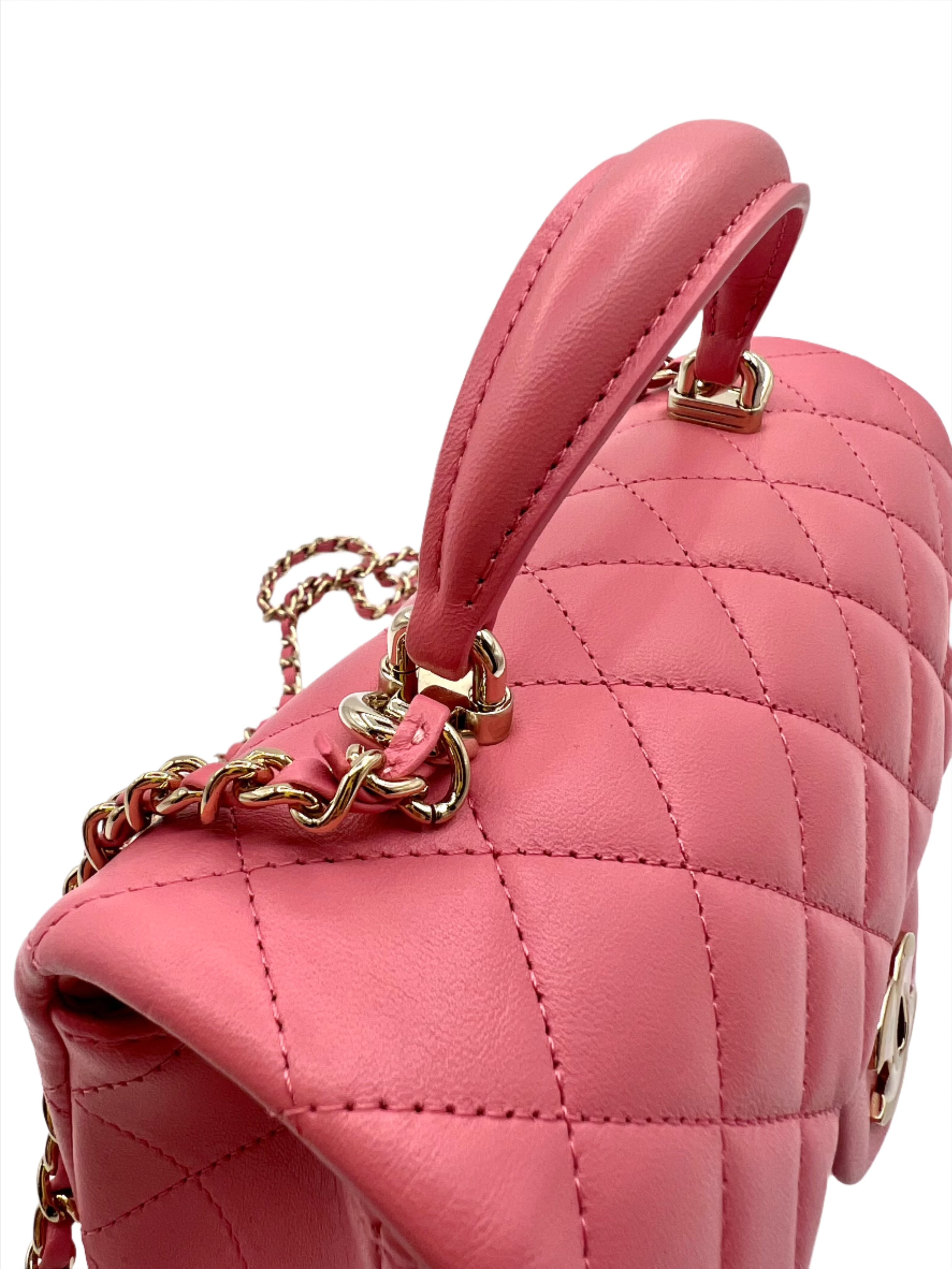 Chanel 22A Pink Mini Top Handle FlapBag
