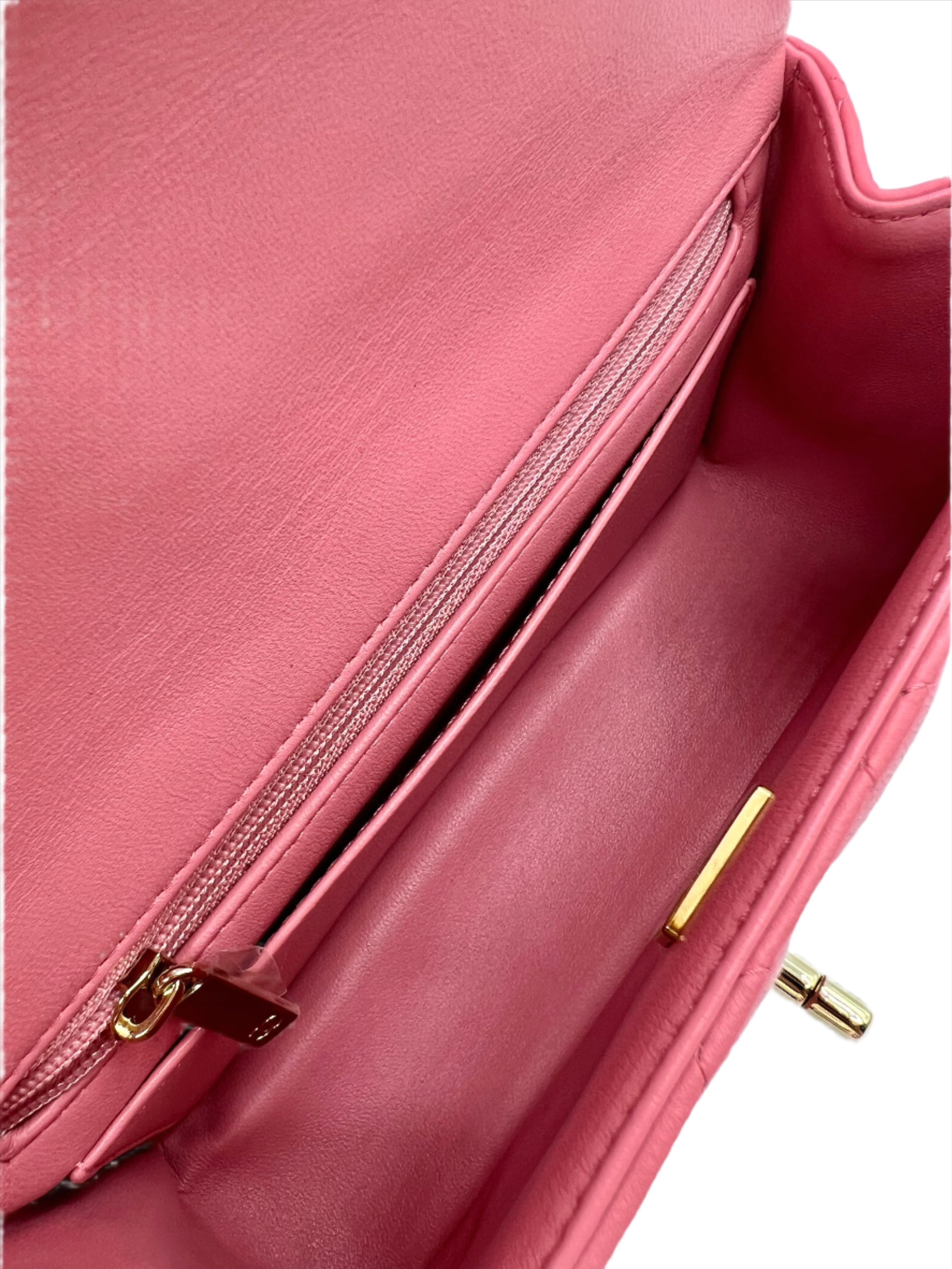Chanel 22A Pink Mini Top Handle FlapBag