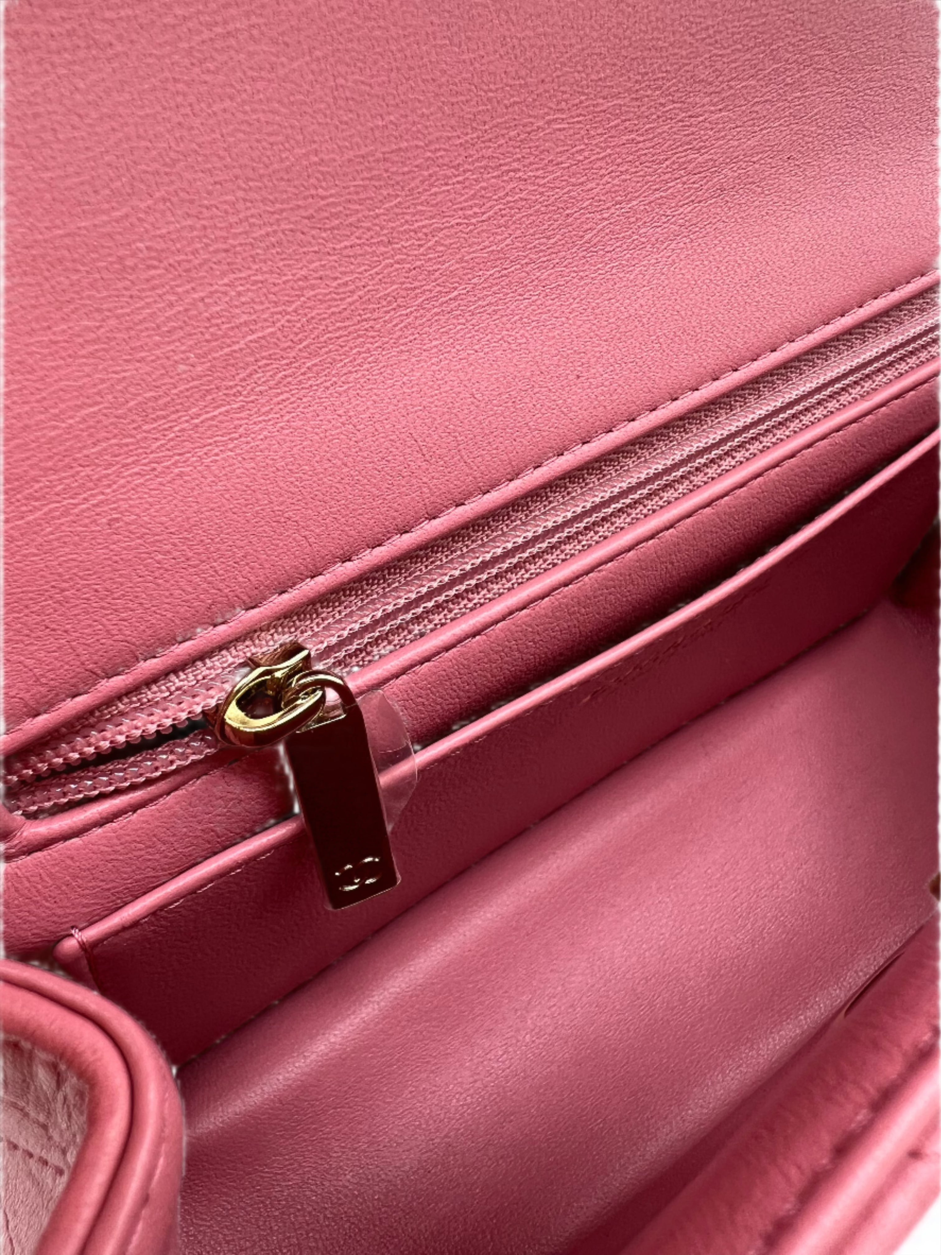 Chanel 22A Pink Mini Top Handle FlapBag