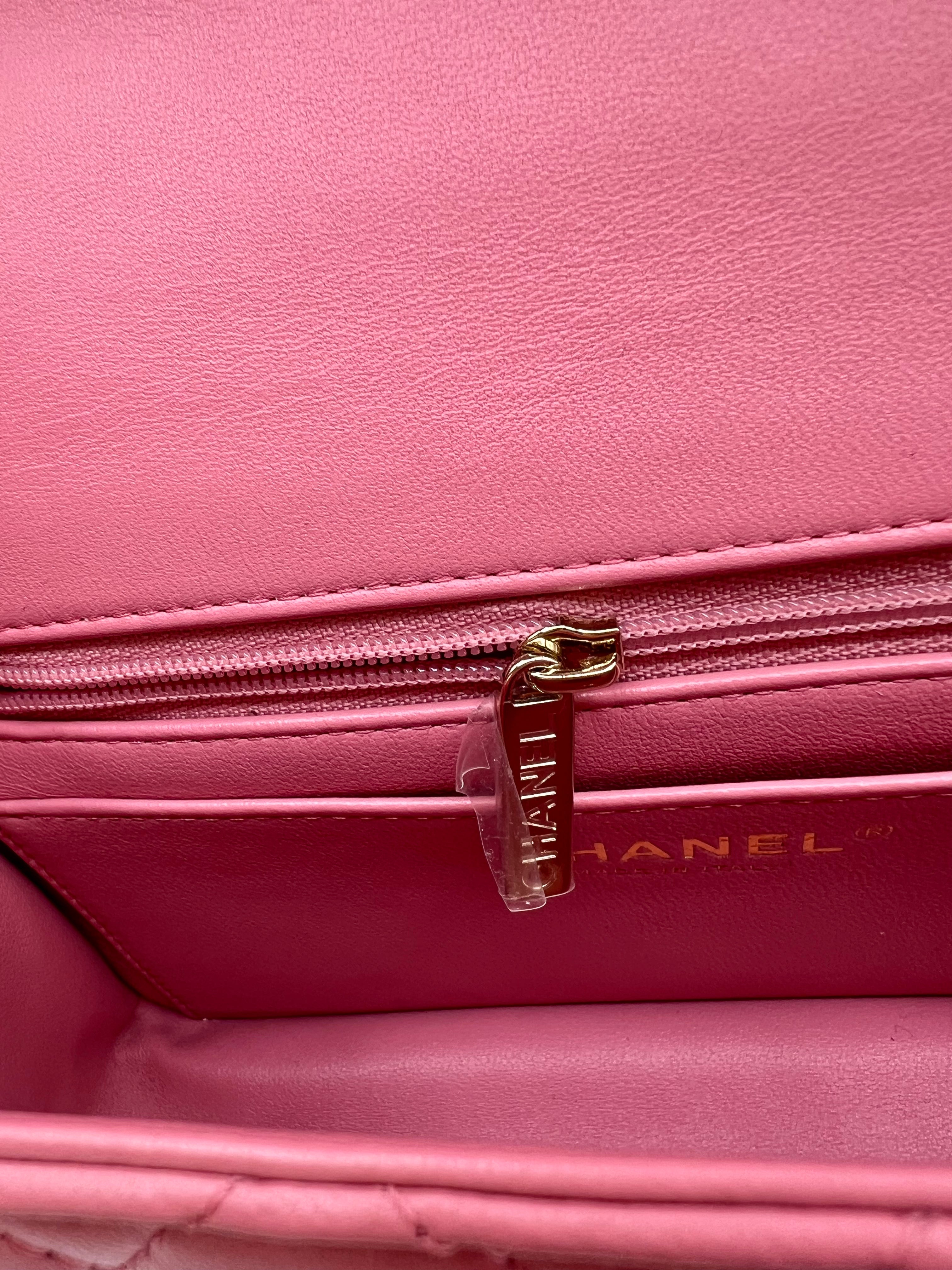 Chanel 22A Pink Mini Top Handle FlapBag