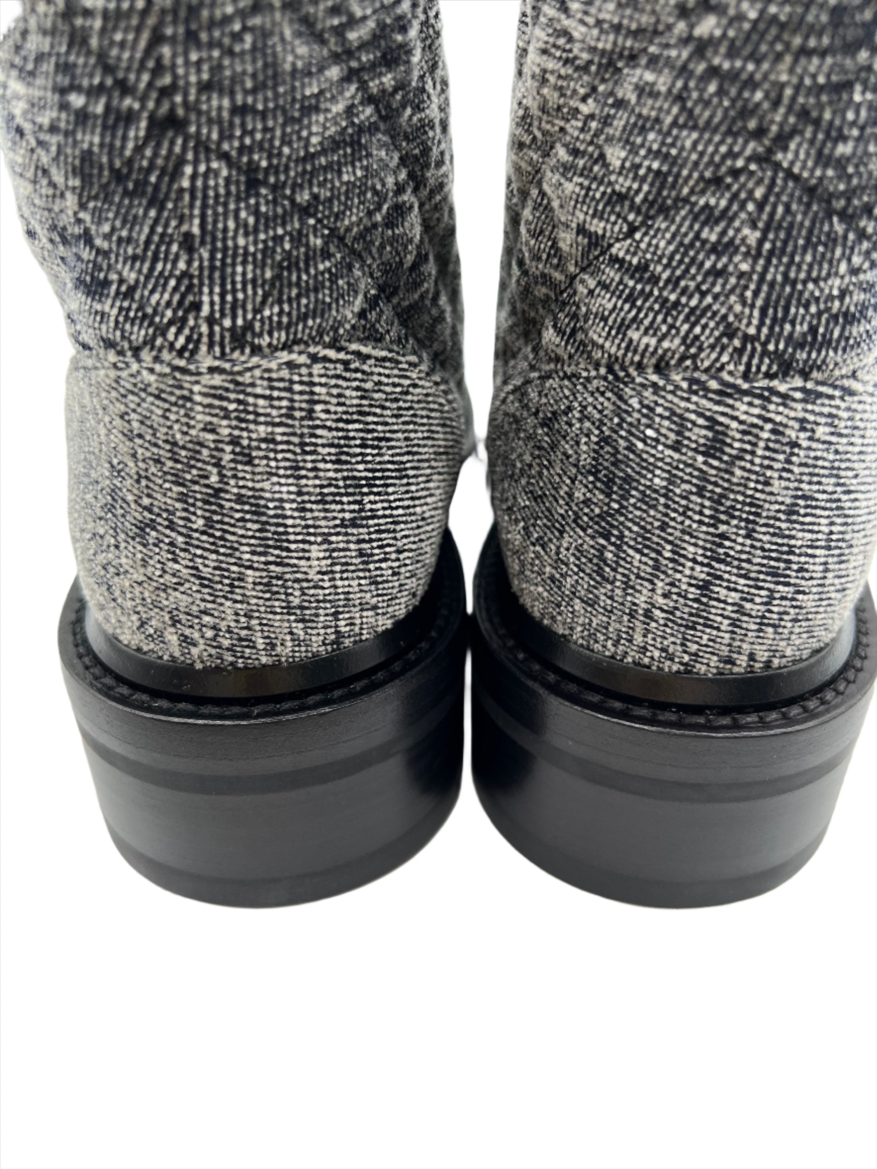 Chanel Denim Combat Boots
