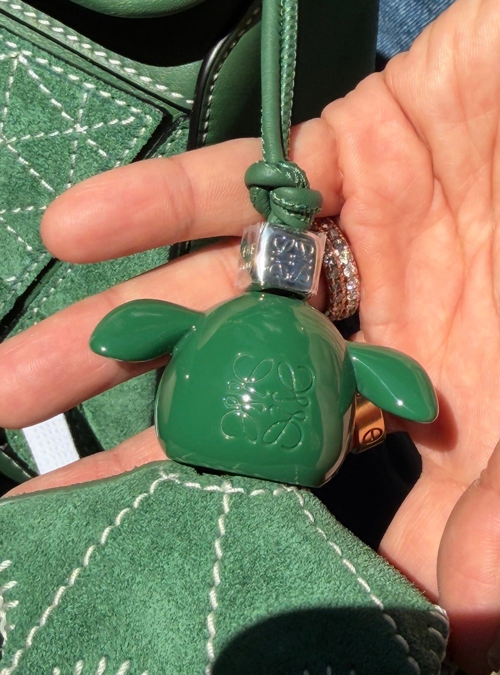 Loewe Green Varsity Puzz Bag Charm