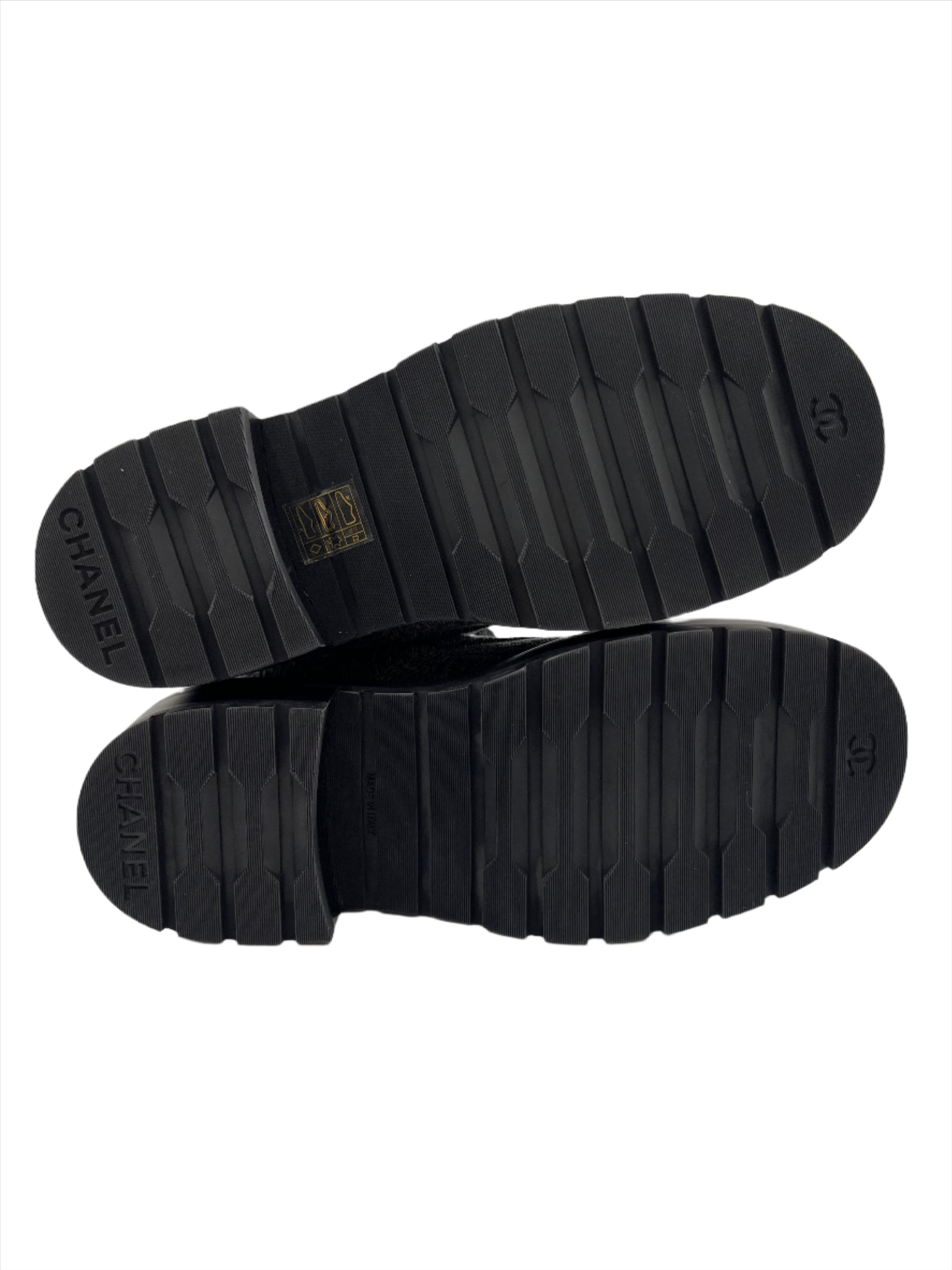 Chanel Denim Combat Boots