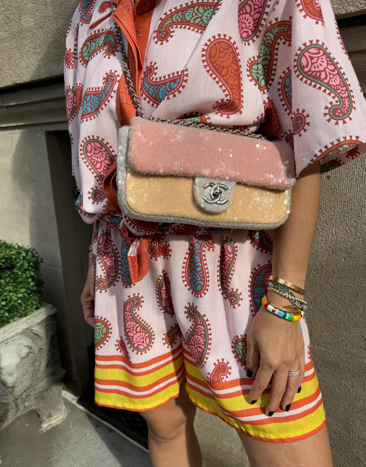 Chanel Waterfall Sequin Mini Flapbag Silver Hardware