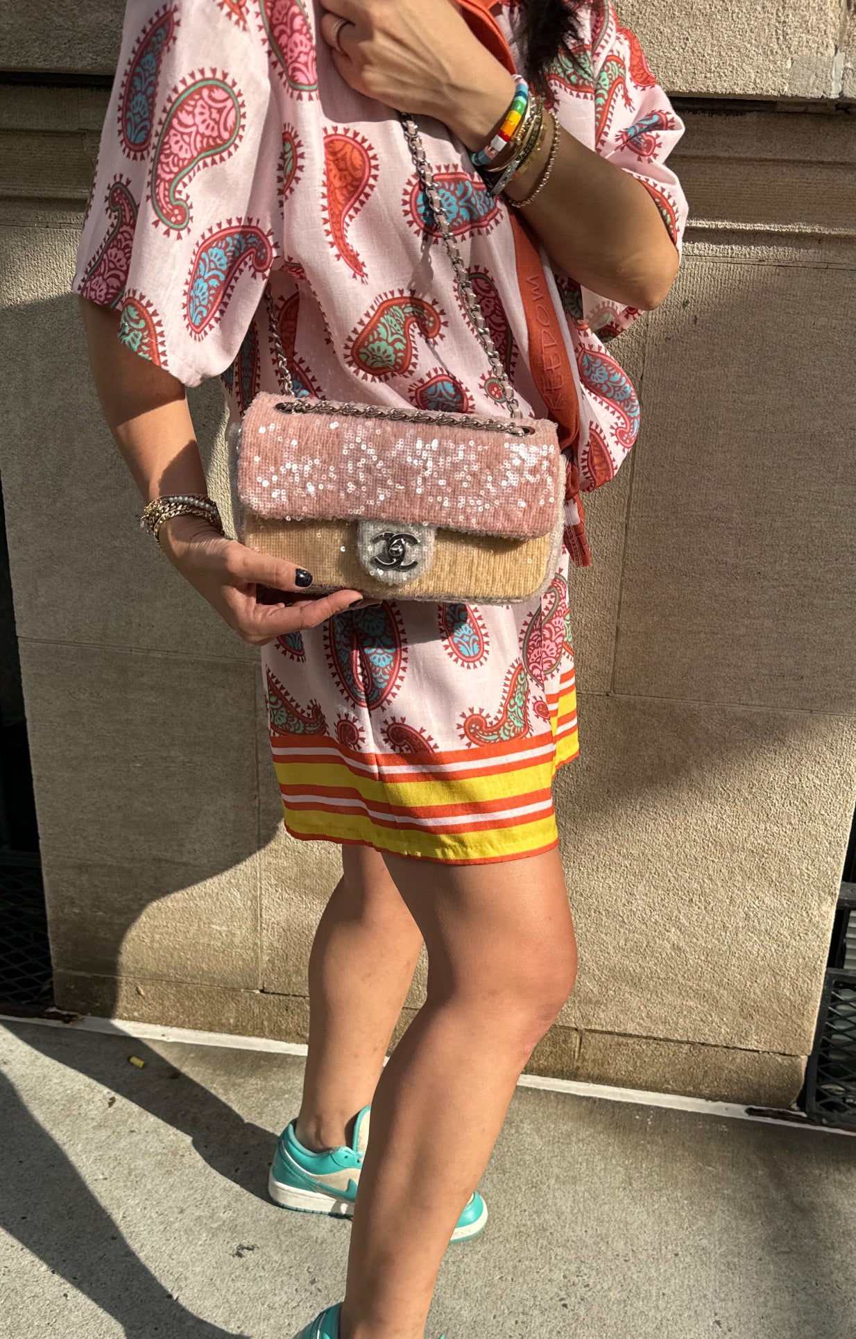 Chanel Waterfall Sequin Mini Flapbag Silver Hardware
