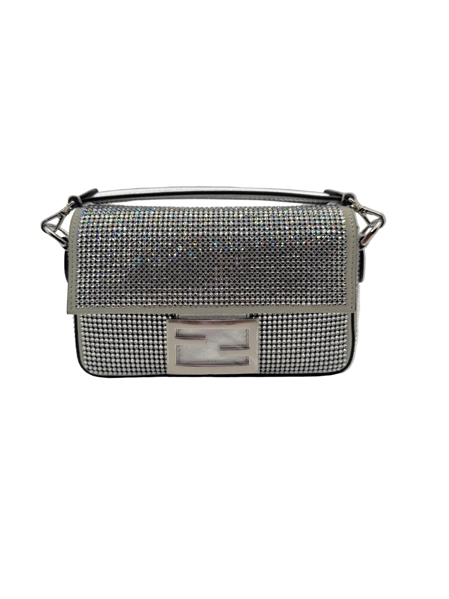 Fendi Mini Silver Crystals Baguette