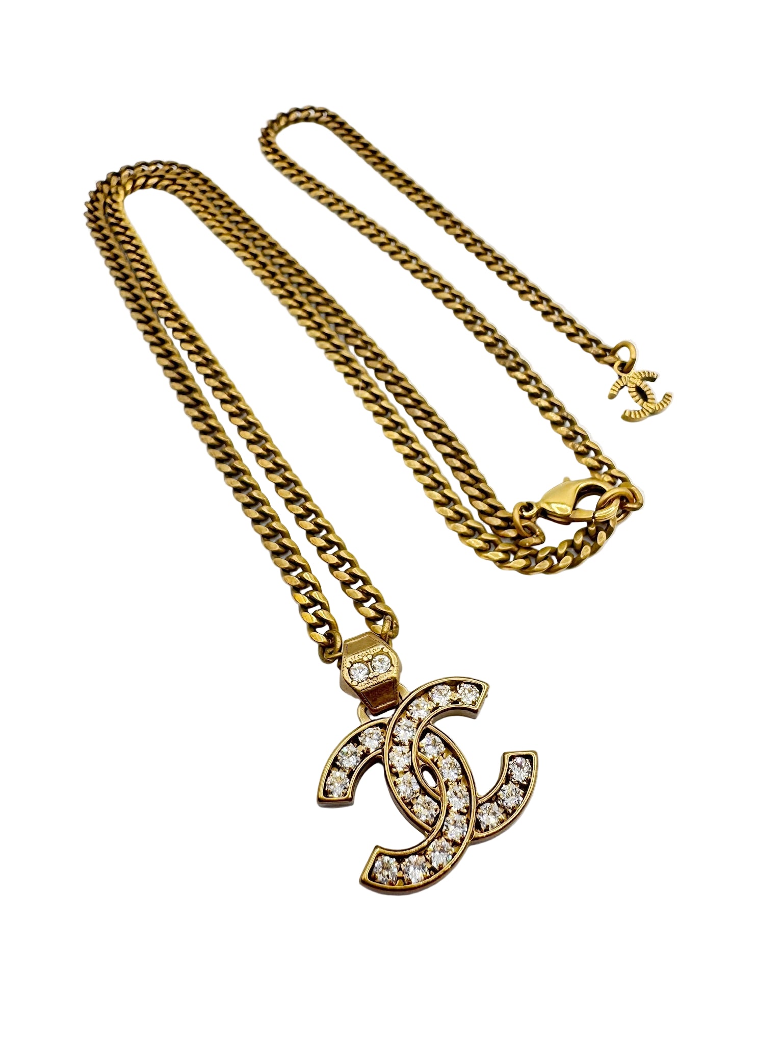 Chanel CC Gold Crystal Necklace
