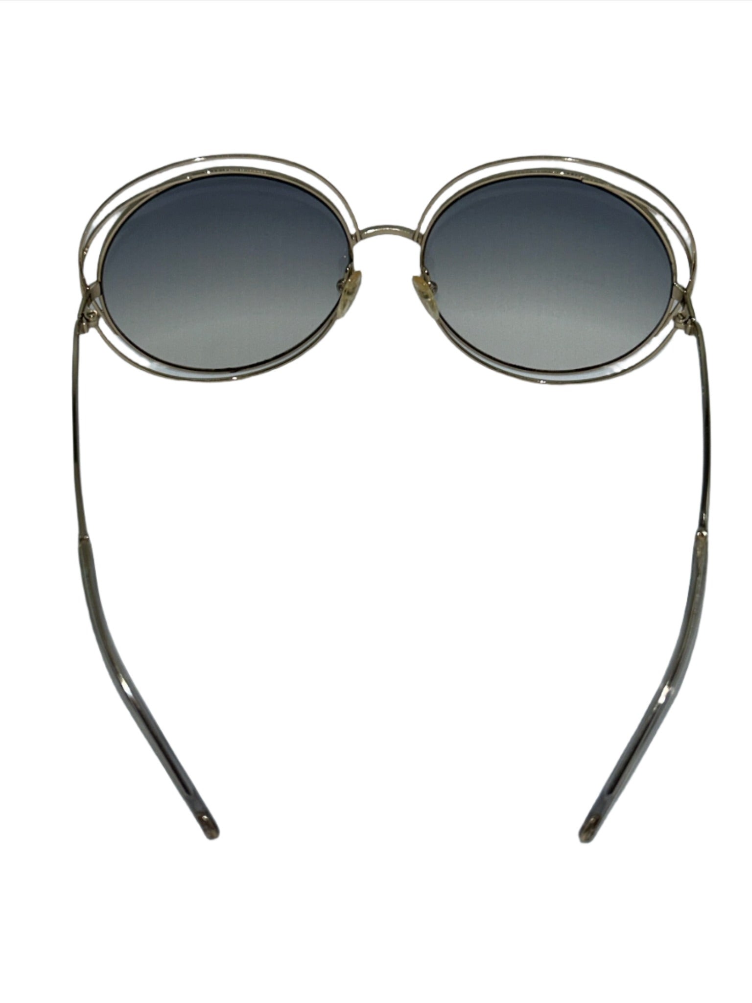 Chloe Round Gold Sunglasses with Gray Lenses